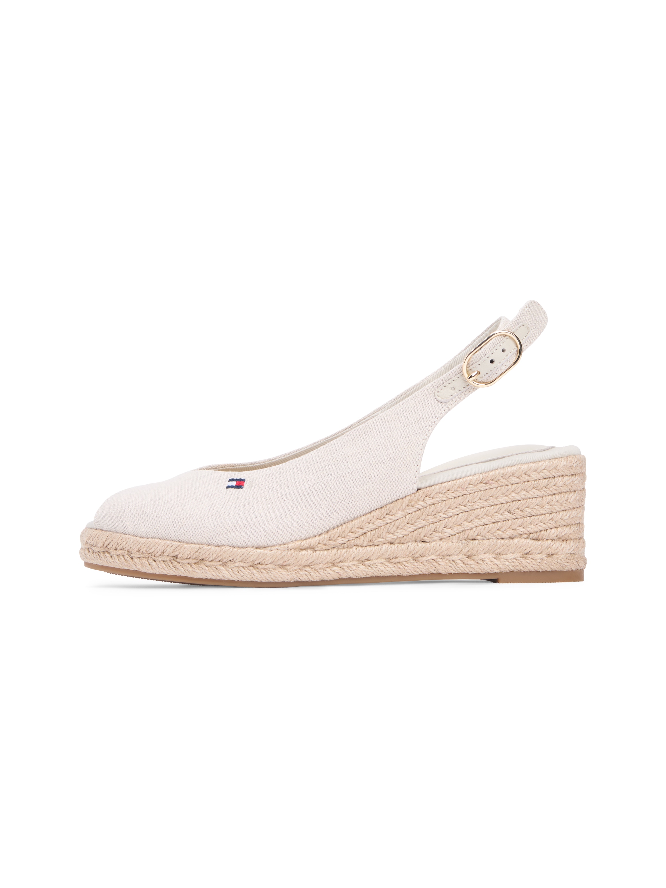 Tommy Hilfiger Keilsandalette »MID WEDGE ESPAD SLINGBACK«  Sommerschuh, Riemchensandale mit Flaggen-Stickerei