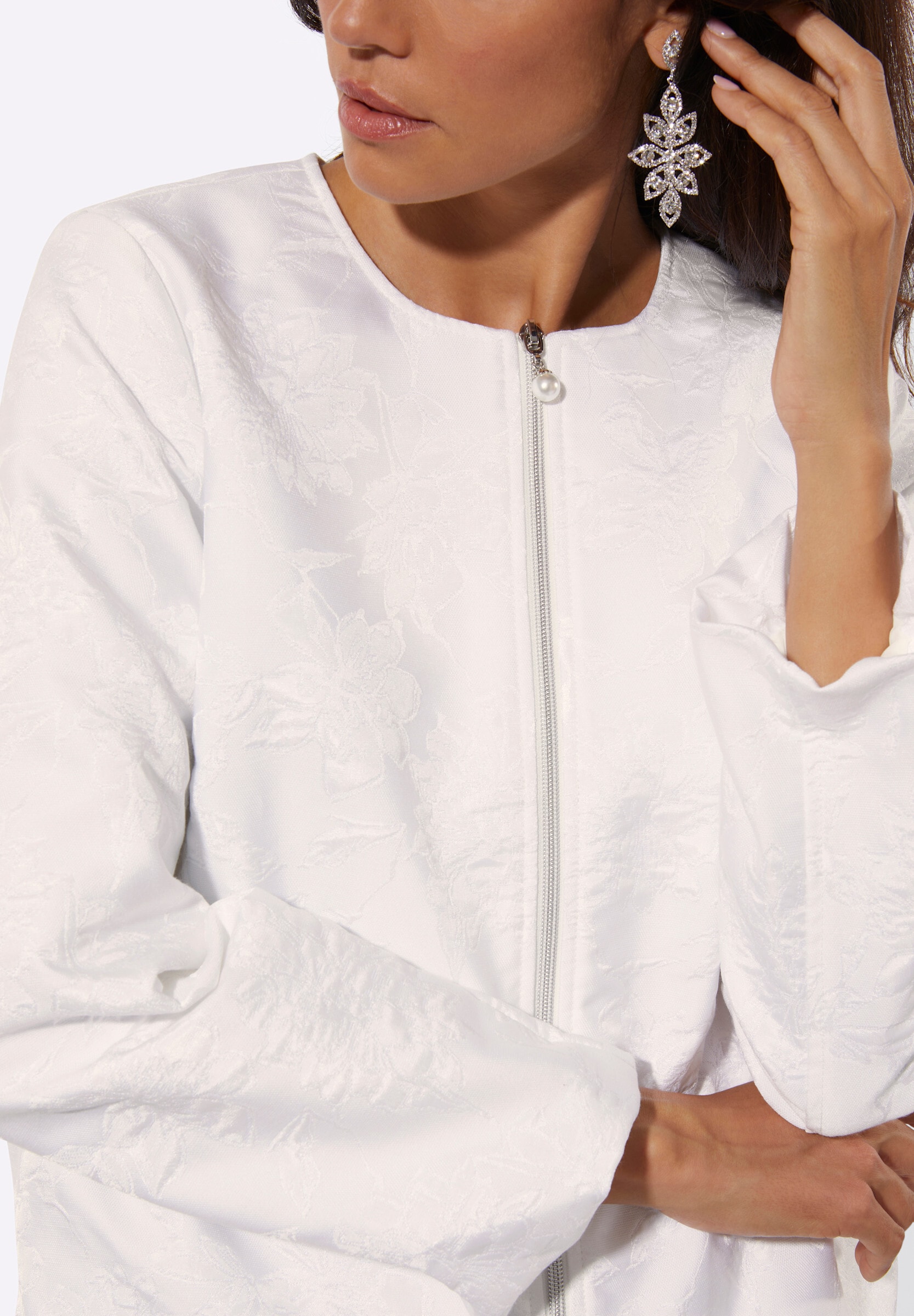 creation L Blusenblazer »Blusenjacke Blusenjacke mit Blütenjacquard-Muster«