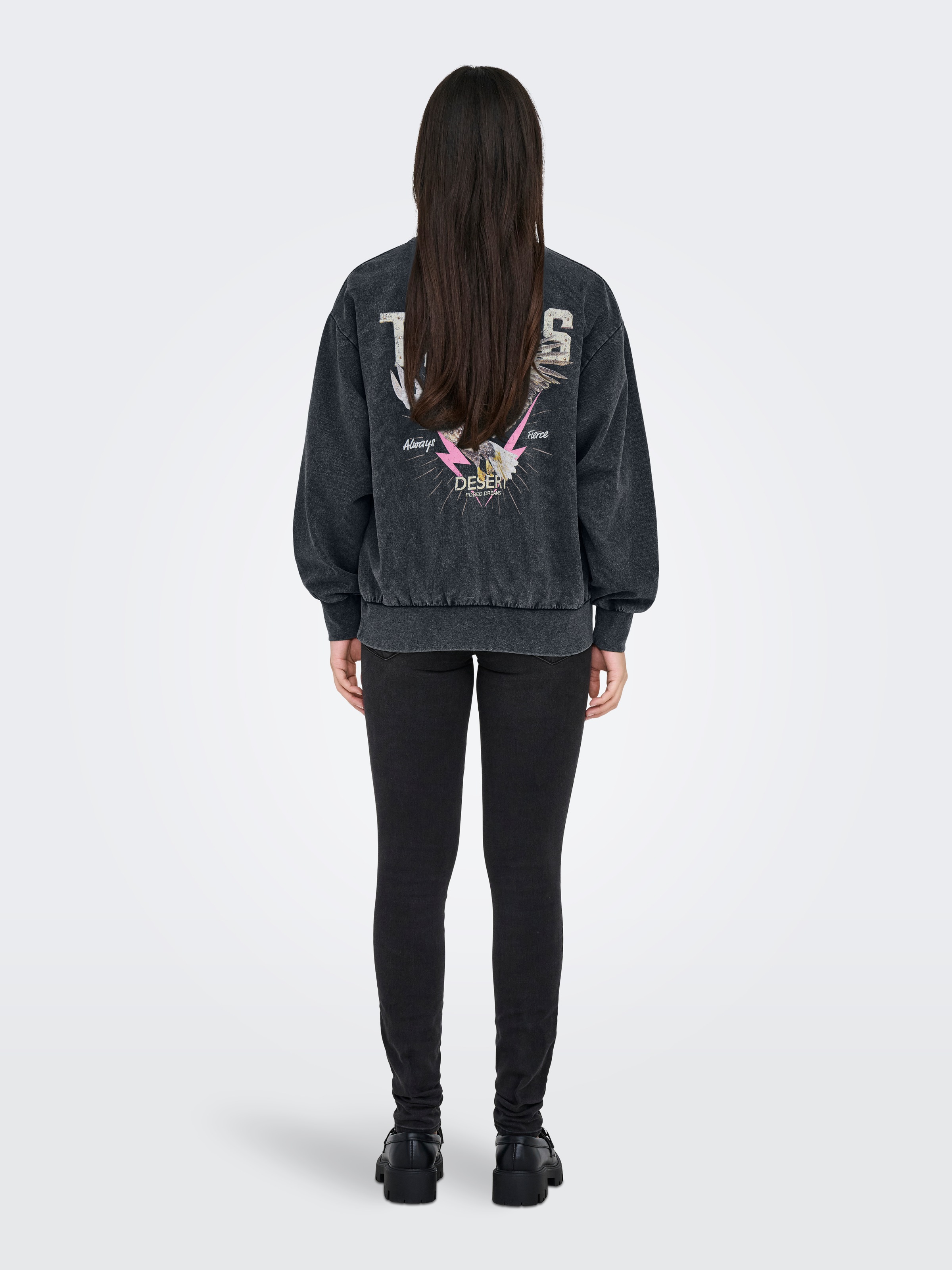 ONLY Sweatshirt »ONLLUCINDA L/S WILD O-NECK BOX SWT«