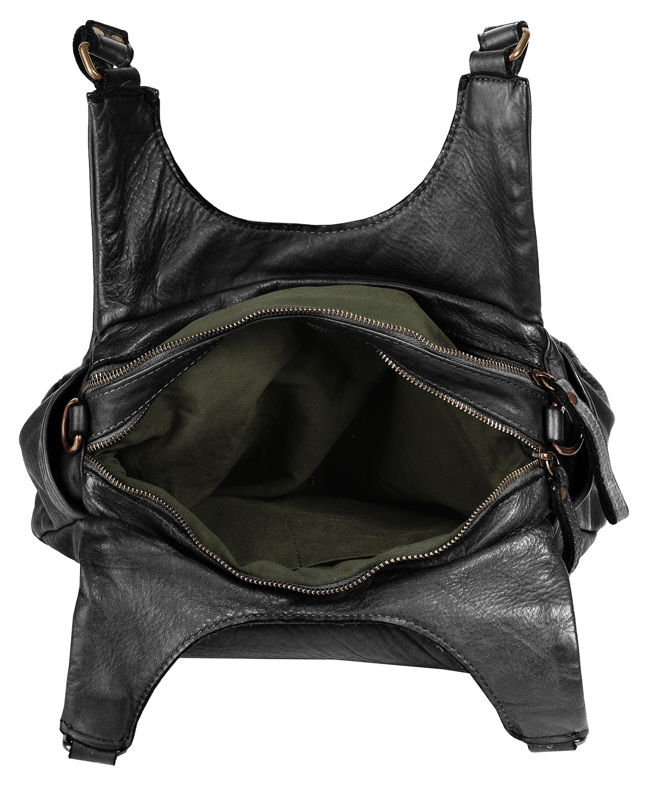 Samantha Look Umhängetasche echt Leder, Made in Italy