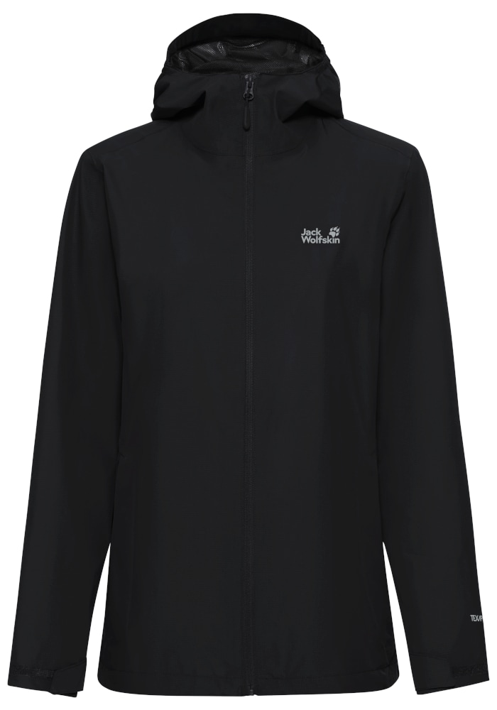 Jack Wolfskin Regenjacke »OUTROVERT 2L JKT W« mit Kapuze mit Windschutzblende am Reißverschluss, atmungsaktiv, wasserdicht
