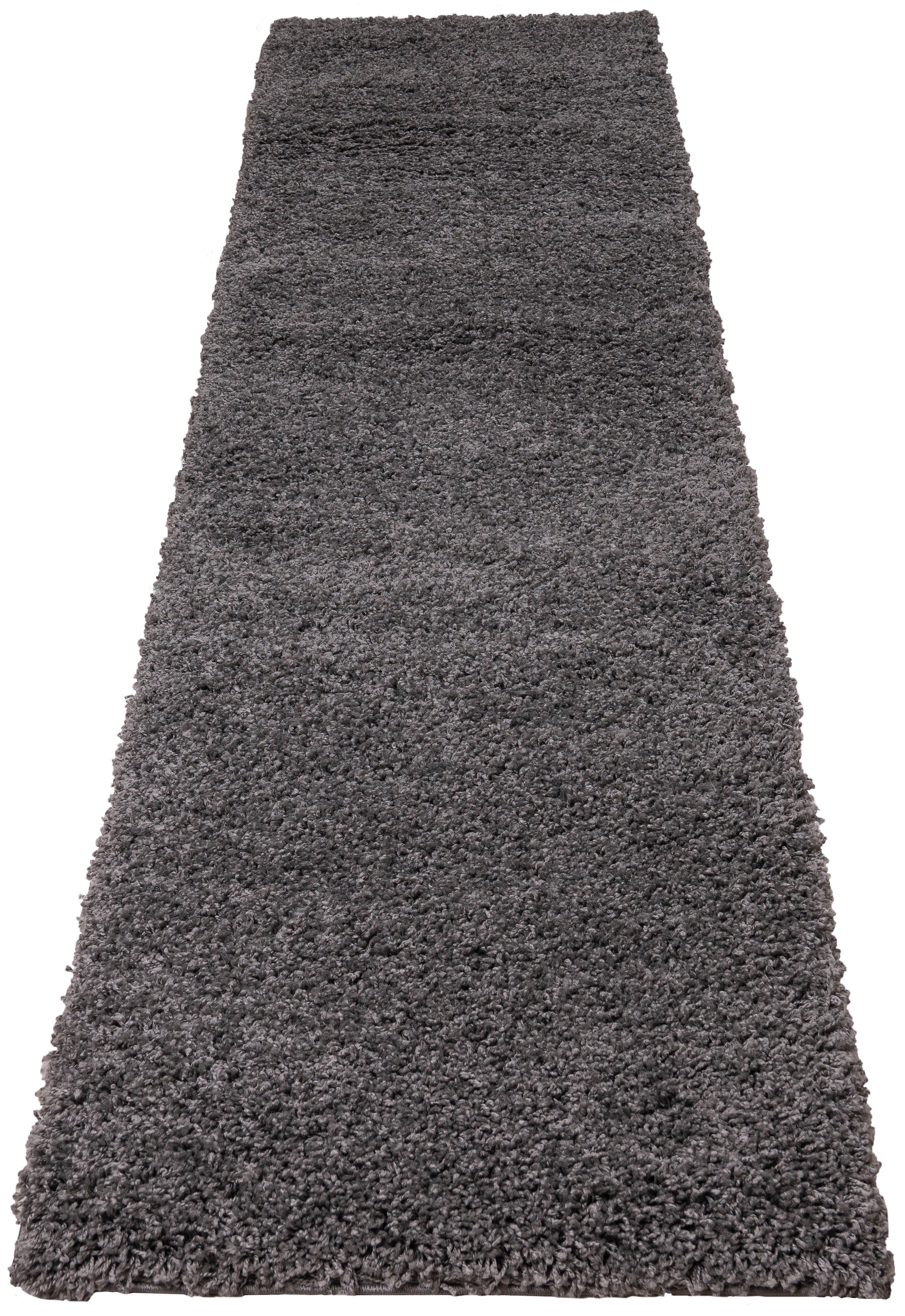 my home Läufer »Shaggy 30« rechteckig 30 mm Höhe Teppich-Läufer, Brücke, Uni-Farben, besonders weich und kuschelig