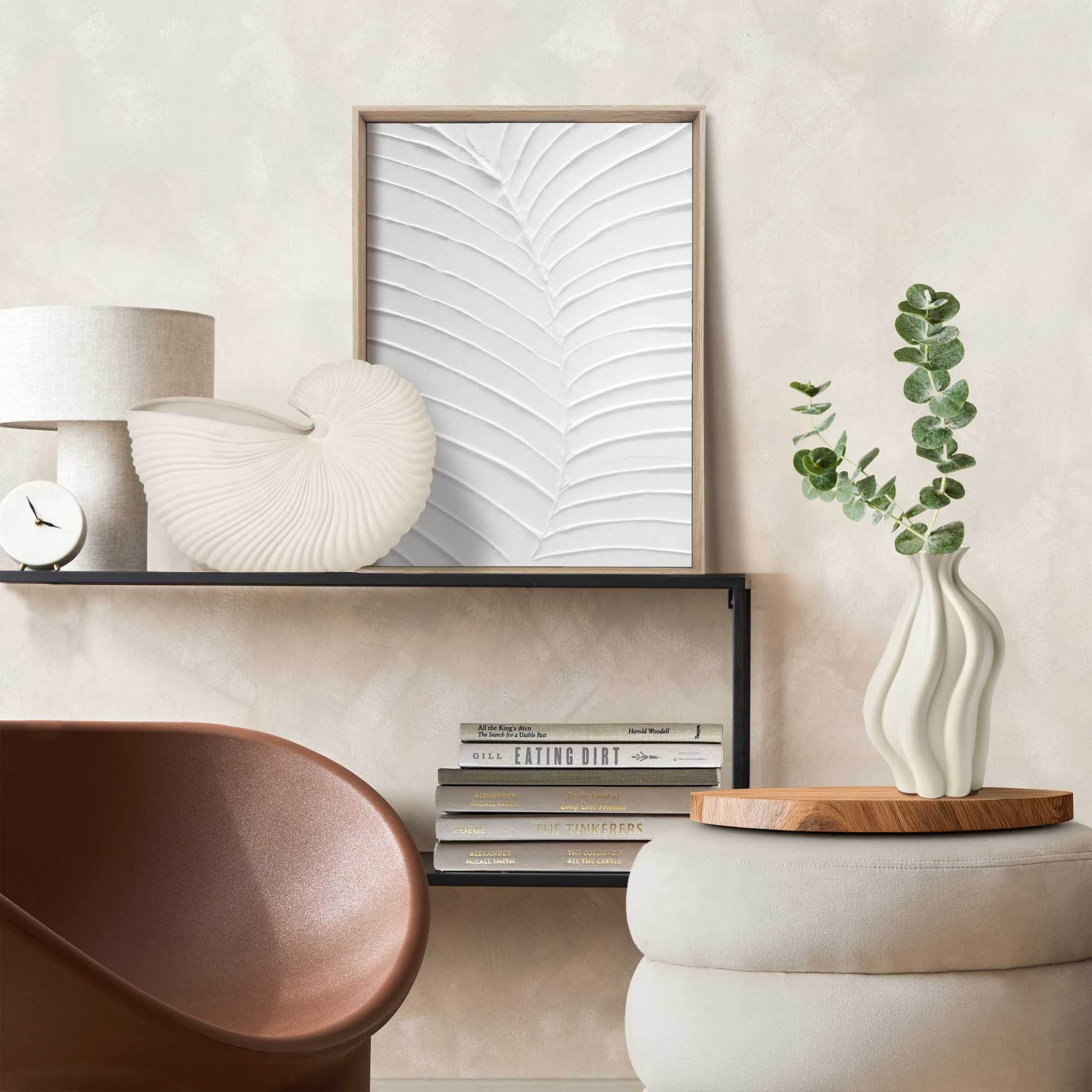 Reinders! Wandbild »Blattadern« Wohnzimmer - Weiß - MDF - Blumen und Pflanzen - 30x40 cm