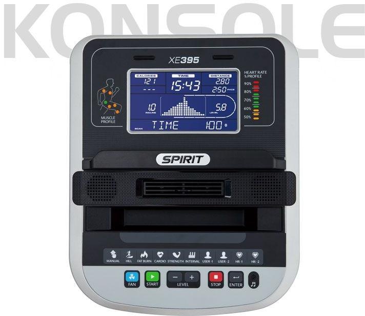 Spirit Fitness Ellipsentrainer-Ergometer »XE 395«, Schwungmasse ca. 23 kg, 20 Widerstandsstufen