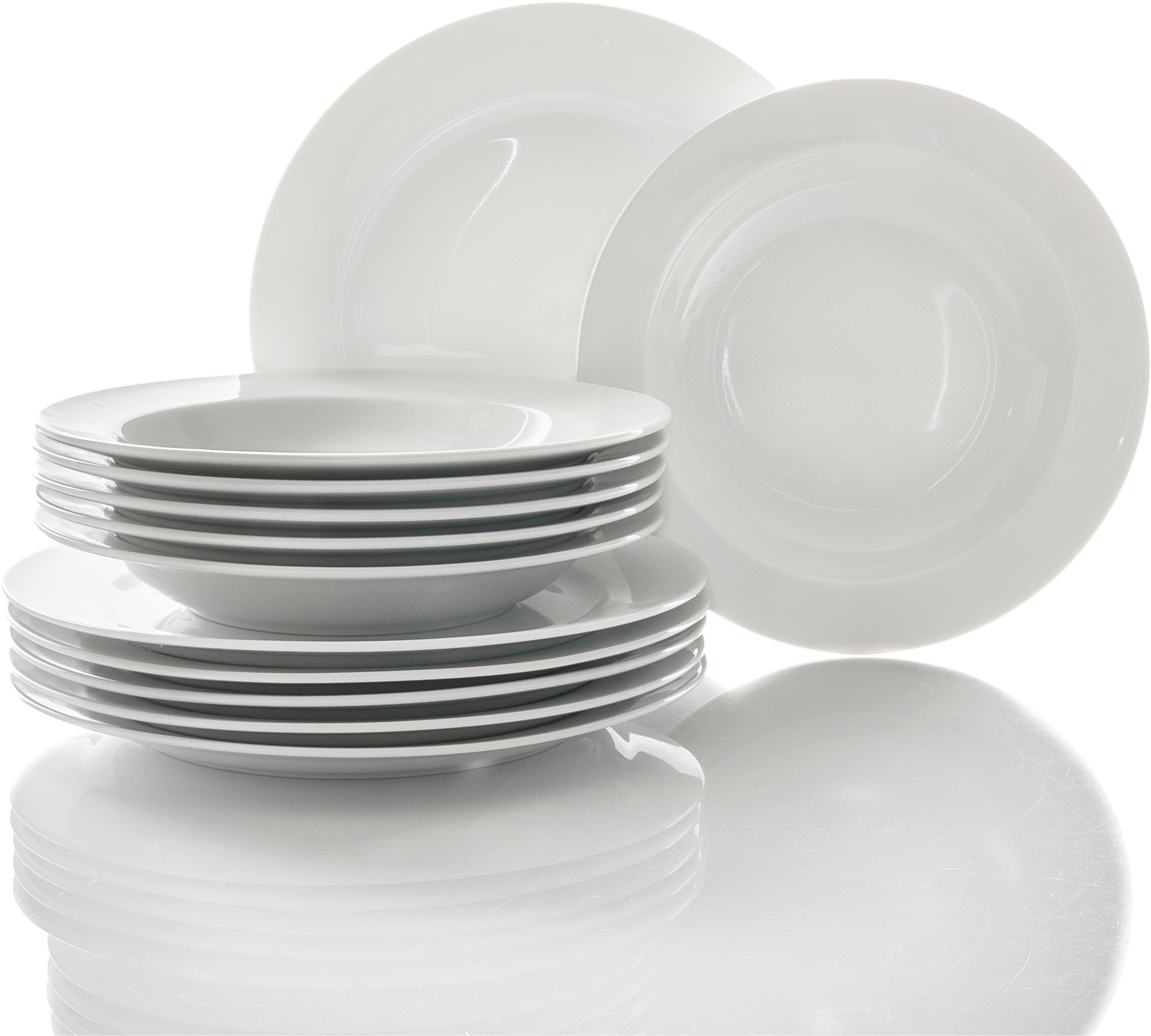 Retsch Arzberg Tafelservice »HEIKE WEISS, Geschirr-Set 12-teilig, Teller-Set aus Porzellan, rund« Tafelgeschirr in zeitlosem Design - für jeden Anlass und jedes Alter