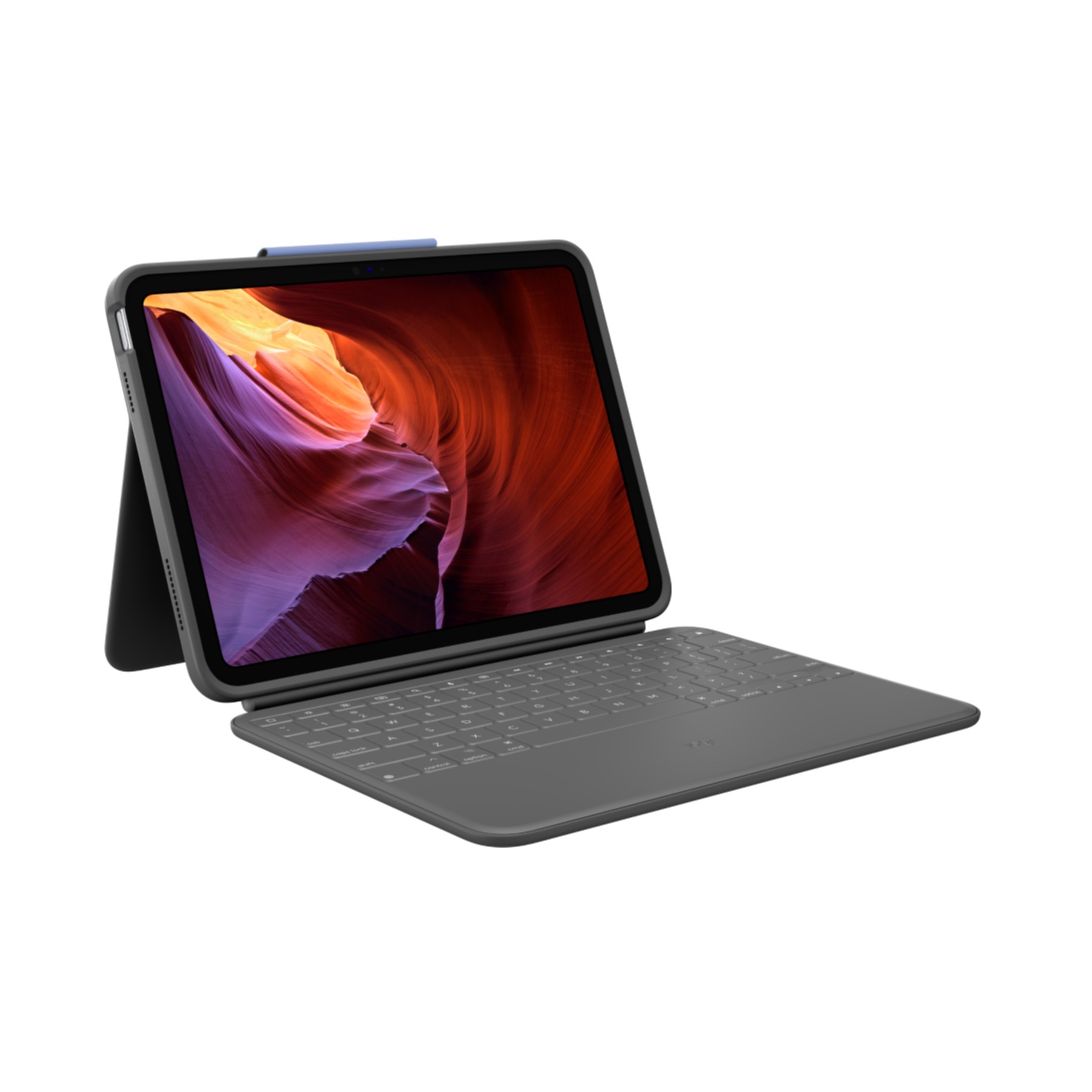 Logitech Tastatur »Rugged Folio«, (Angenehmes Tippen-Magnetverschluss-verstellbare Füße)