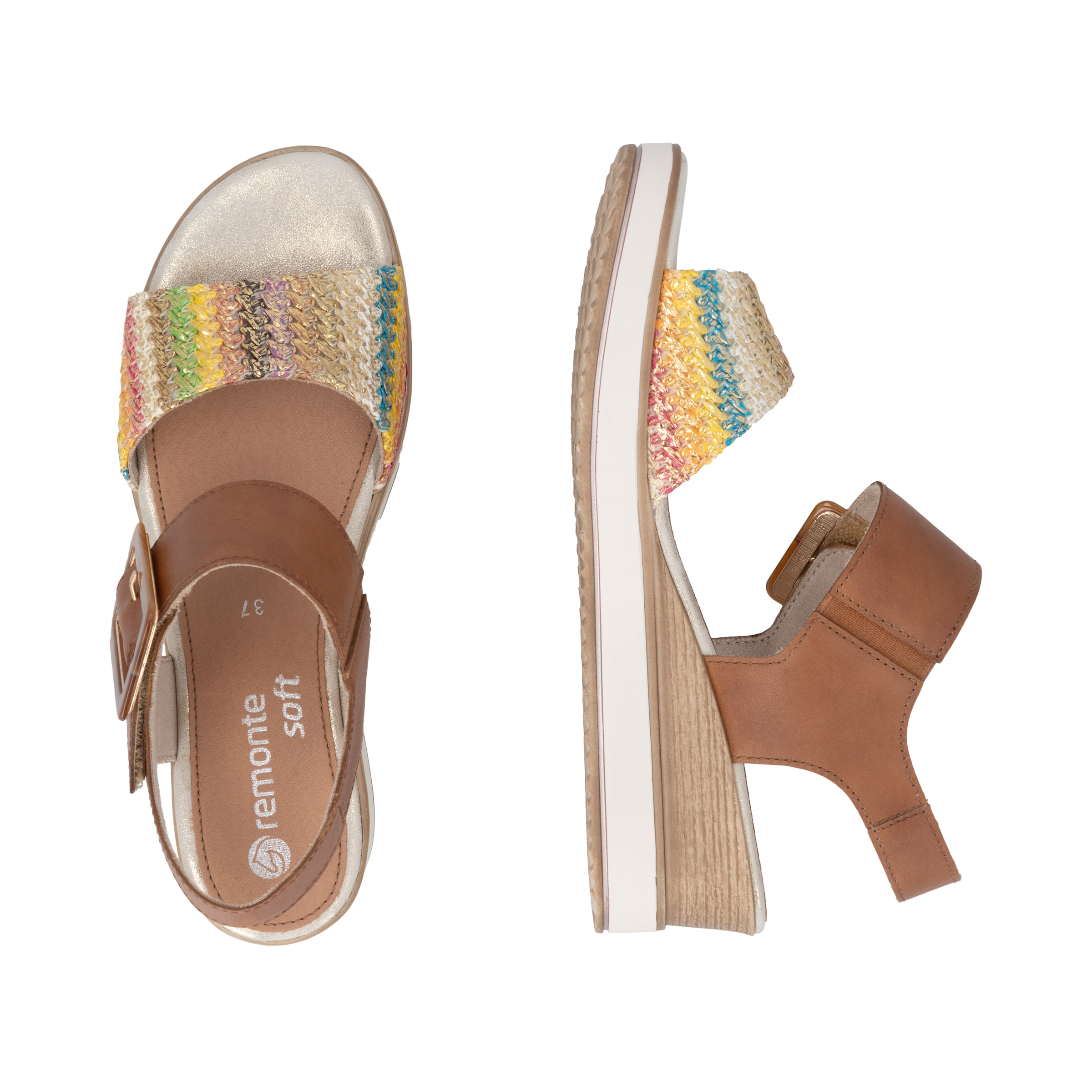 Remonte Sandalette »ELLE-Collection«  Sommerschuh, Sandale, Bequemschuh mit Klett unter der Zierschnalle