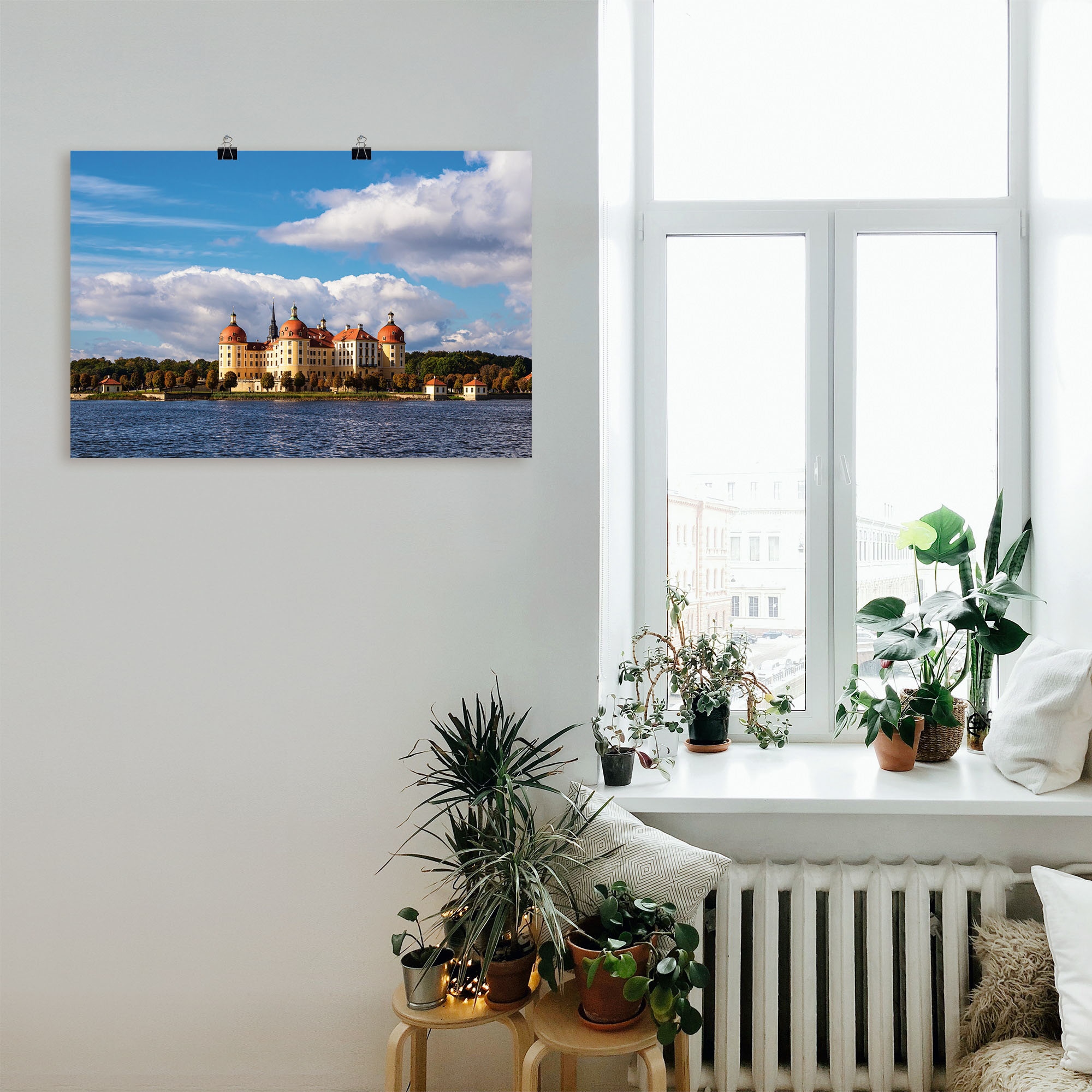 Artland Poster »Blick auf Schloss Moritzburg in Sachsen«, Gebäude, (1 St.), als Alubild, Leinwandbild, Wandaufkleber oder Poster in versch. Größen