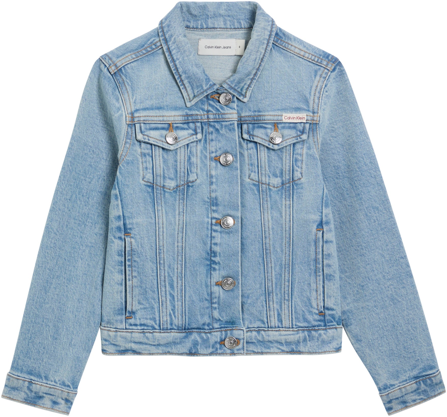 Calvin Klein Jeans Jeansjacke »DENIM WASH« ohne Kapuze Regular fit für Kinder mit Taschen