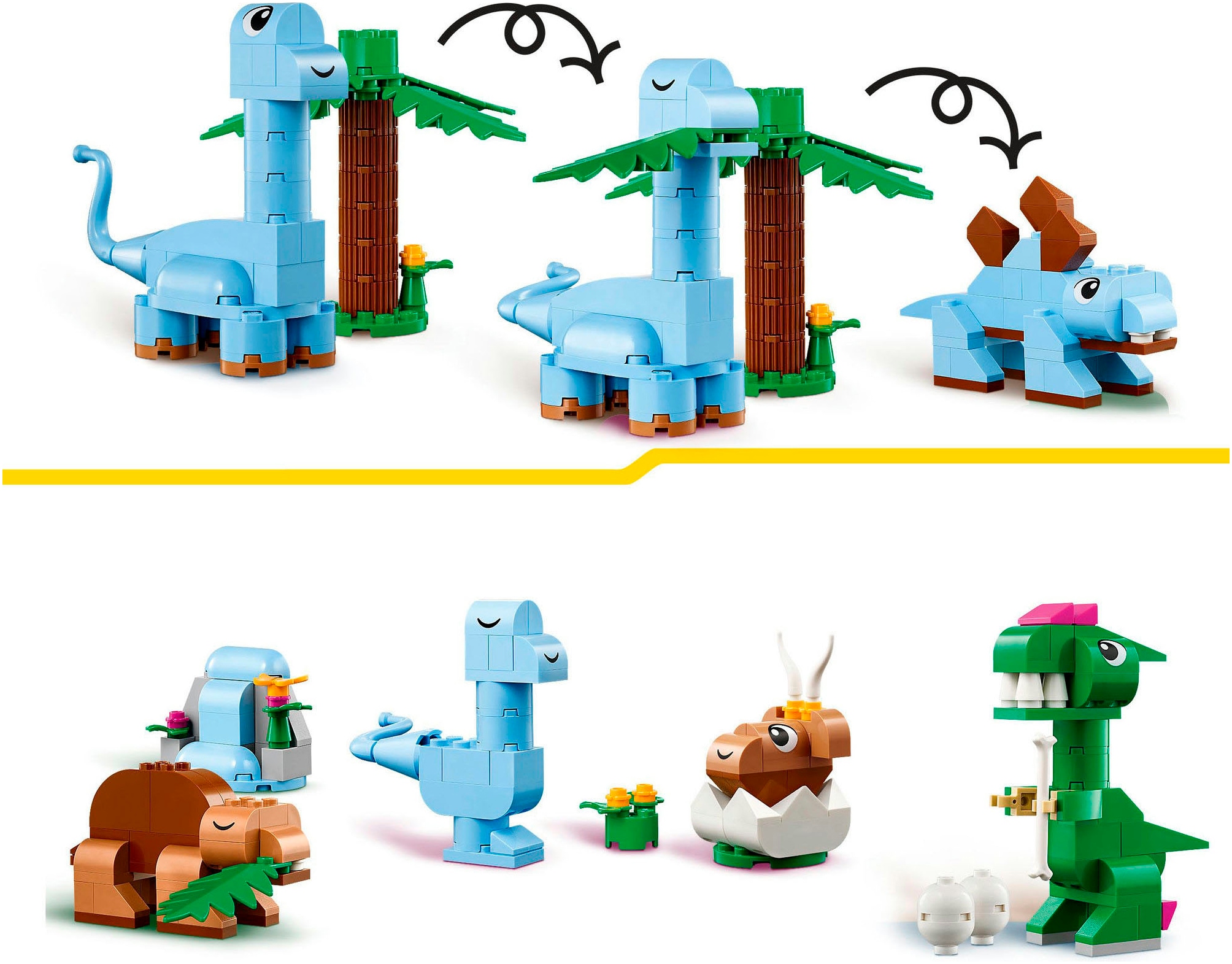 LEGO® Konstruktionsspielsteine »Kreative Dinosaurier (11041), LEGO Classic«, (450 St.), Made in Europe