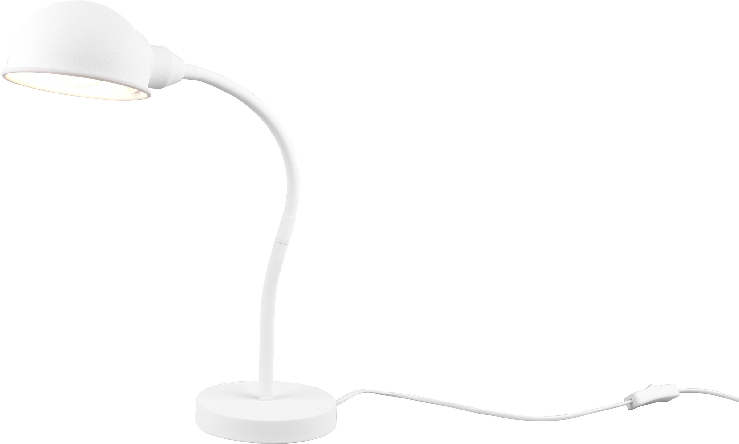 TRIO Leuchten Schreibtischlampe »Perry«, 1 flammig, Leuchtmittel E27 | ohne Leuchtmittel, Tischleuchte Büro, exkl. 1xE27 10W, flex. verstellbar, Schnurschalter