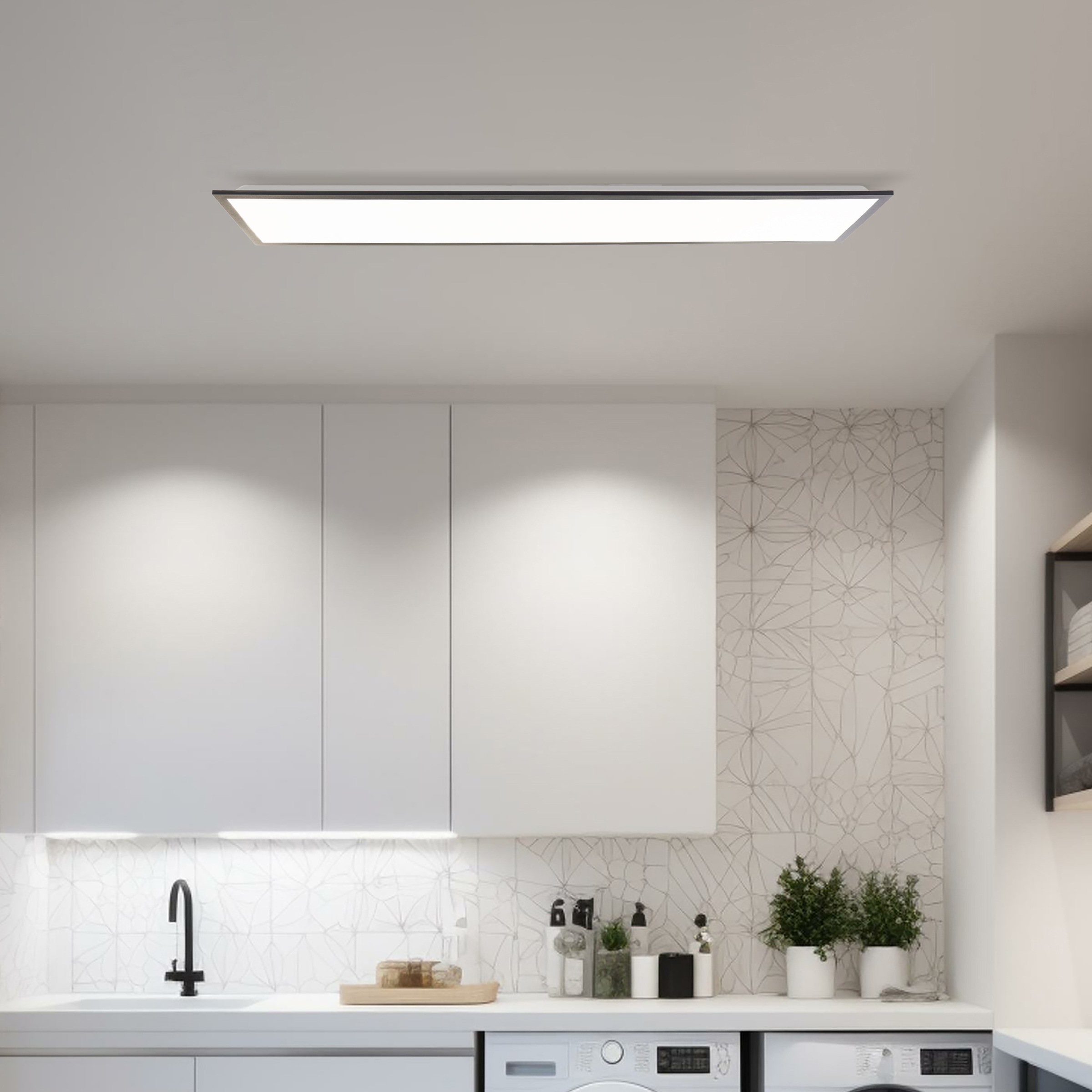 Brilliant LED Deckenleuchte »Briston«, LED Deckenaufbau-Paneel, 120x30 cm, 4600 lm, 4000 K, Aluminium