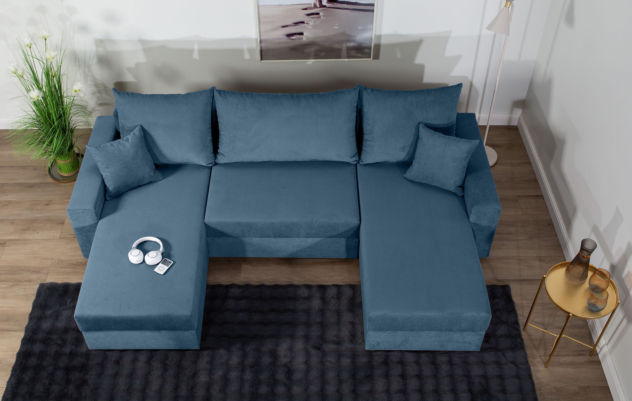 COLLECTION AB Wohnlandschaft »Pico U-Form« Wohnlandschaft,2 X Ottomane,Polyätherschaum Polsterung