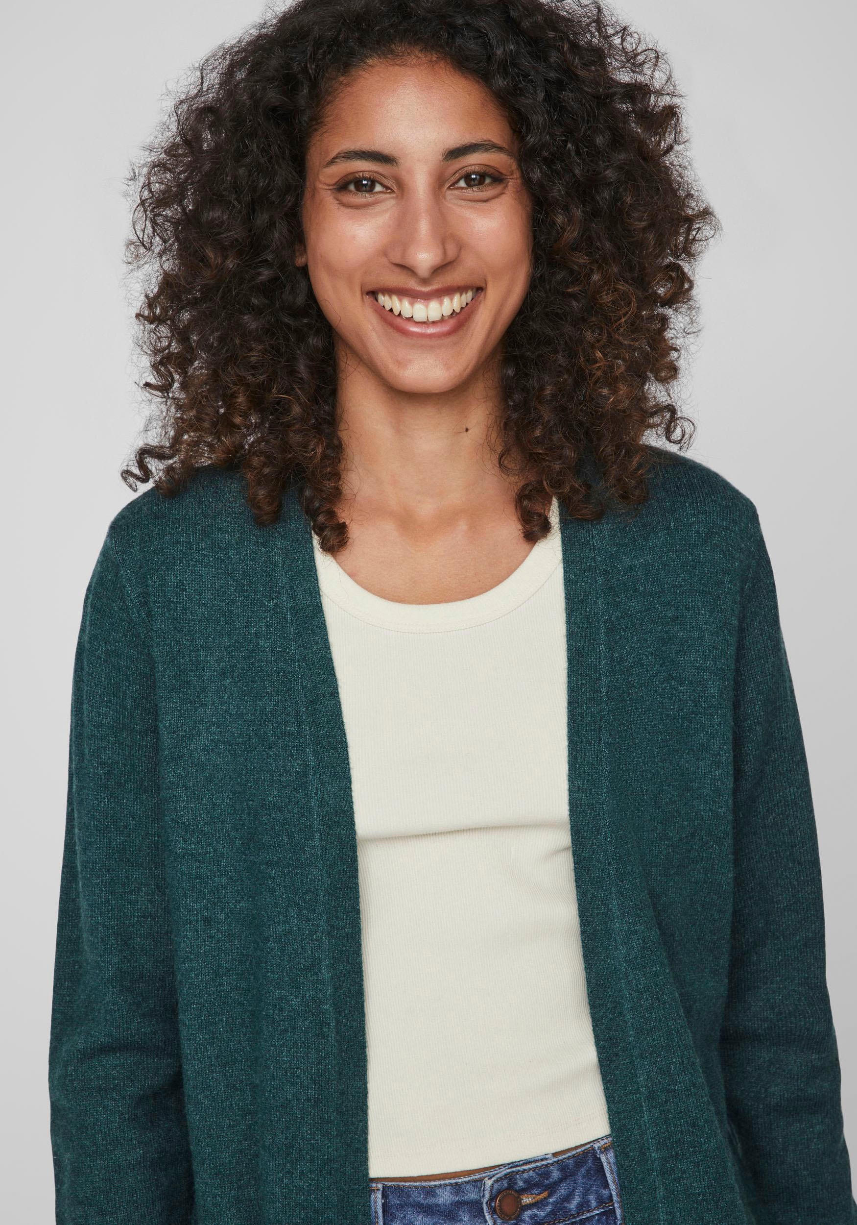 Vila Strickjacke »VIRIL OPEN L/S KNIT CARDIGAN - NOOS« Viskosemischung, regular fit