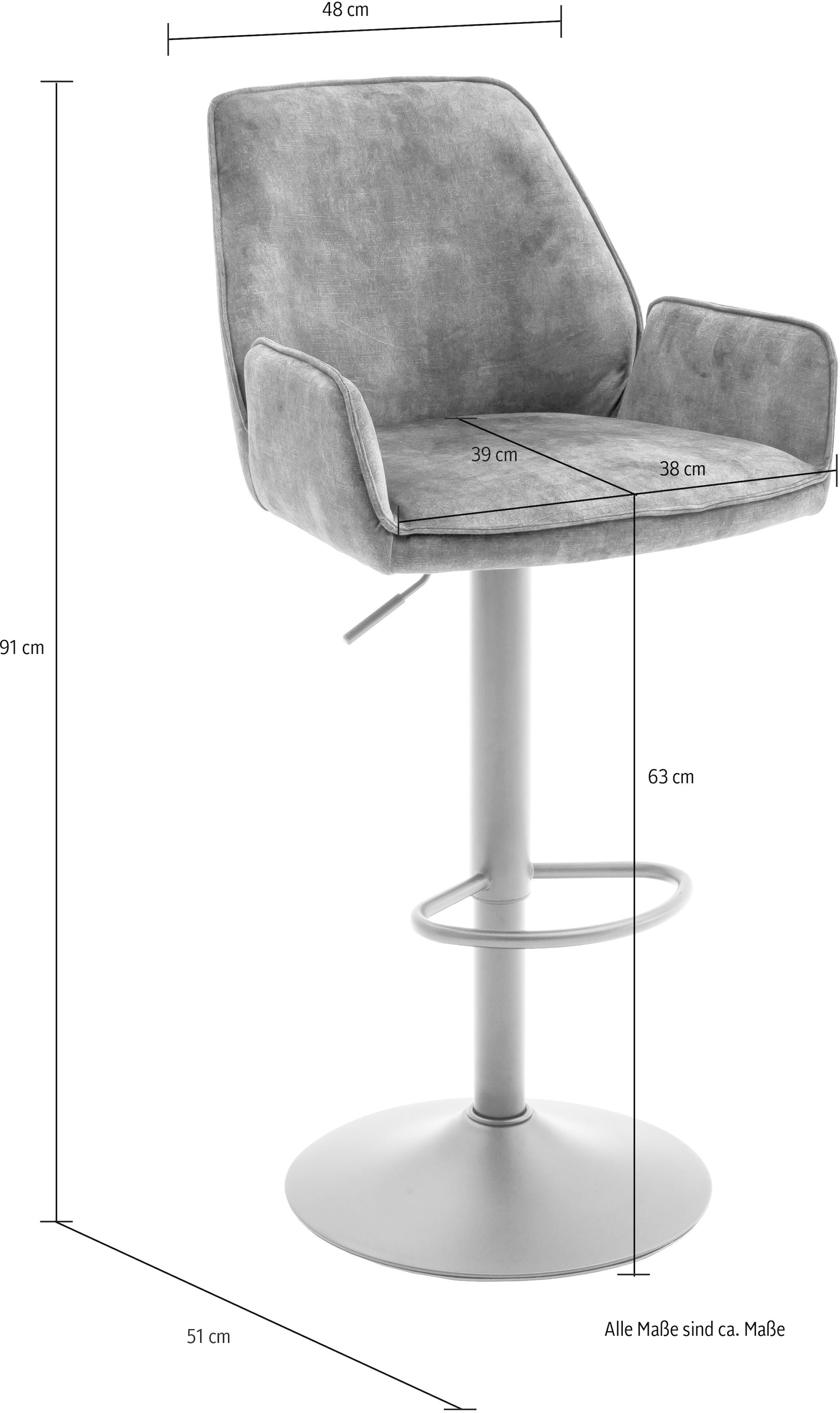 MCA furniture Bistrostuhl »OTTAWA«, Velours bei OTTO | Barhocker