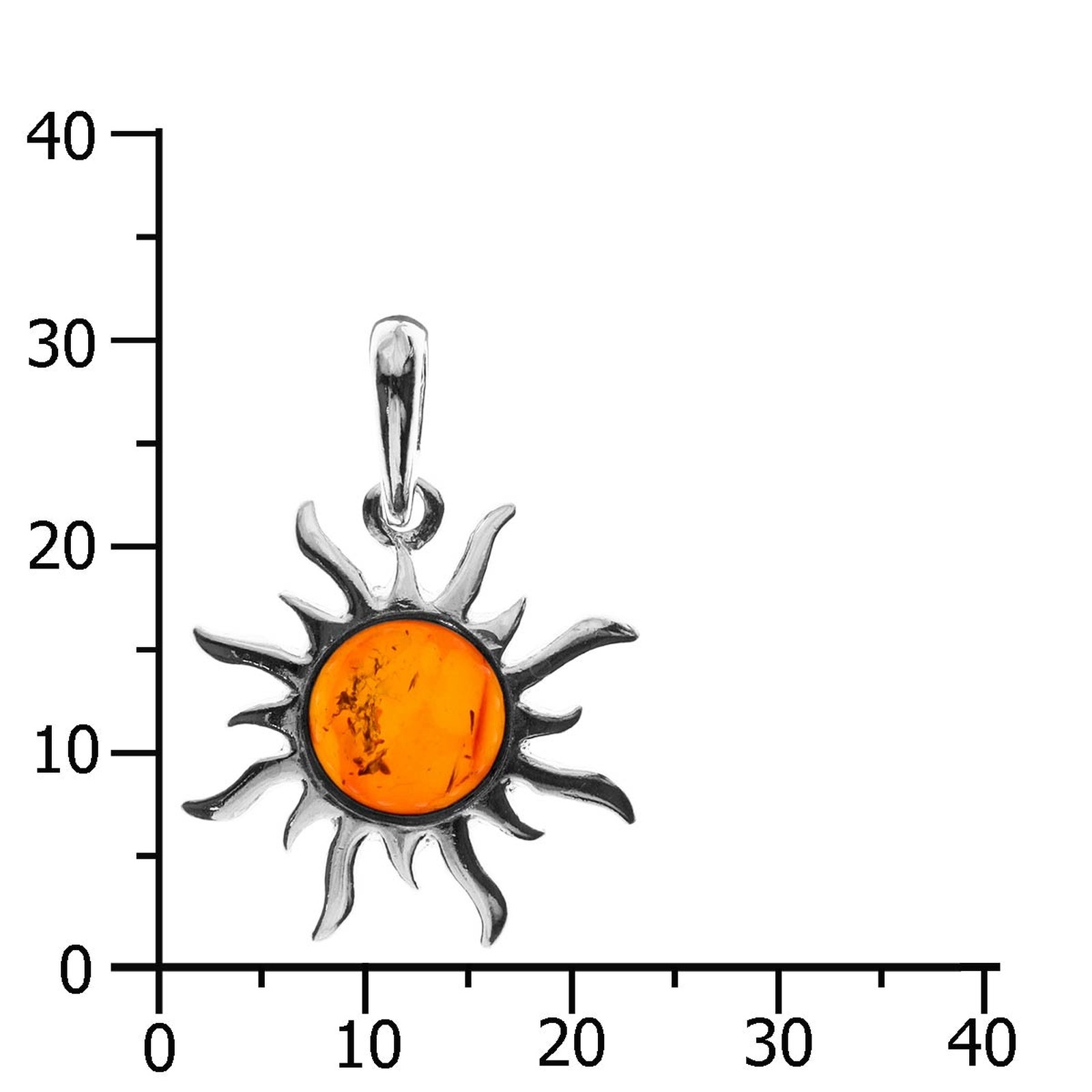 OSTSEE-SCHMUCK Kettenanhänger »- Sonne 25 mm - Silber 925/000 - Bernstein« ()