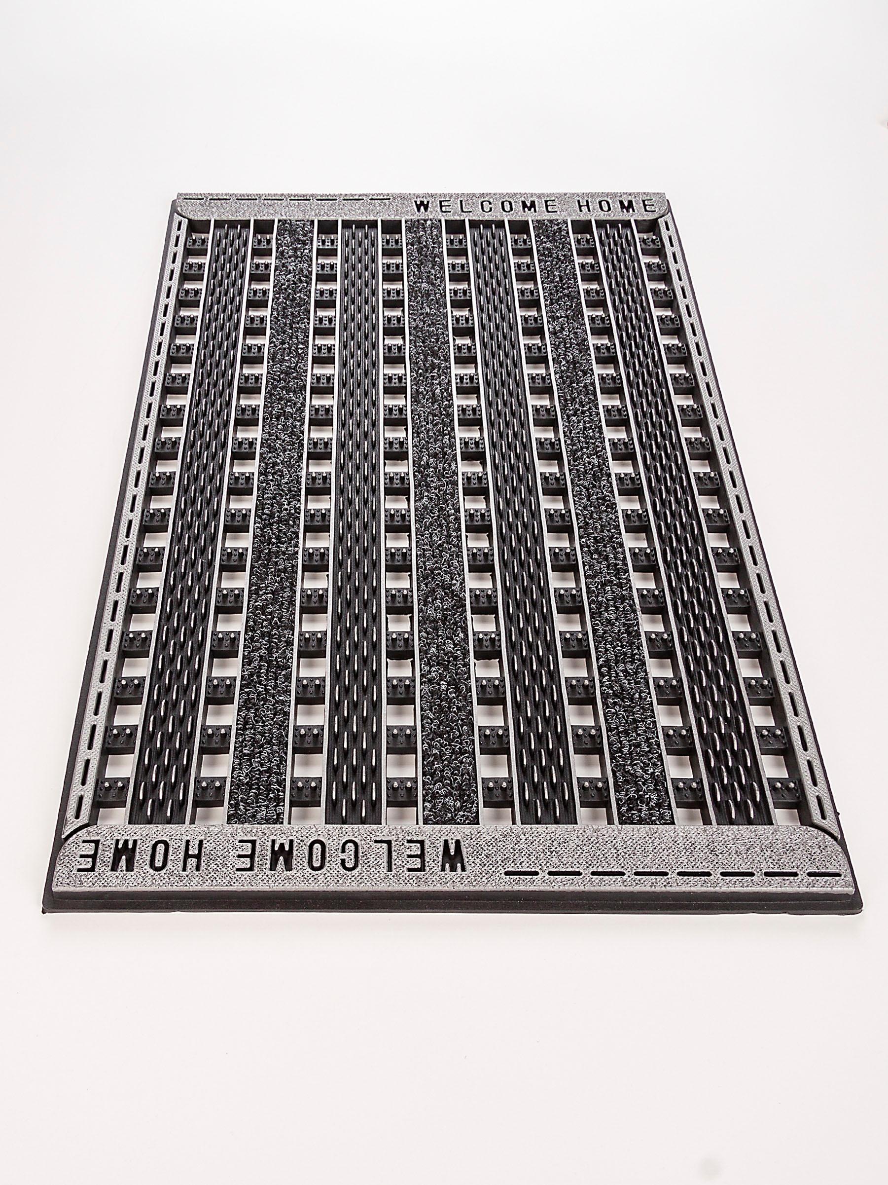 Home2Fashion Fußmatte »GC Clean Griddie«, rechteckig, 8 mm Höhe, Schmutzfangmatte, mit Spruch, robust, In- und Outdoor geeignet