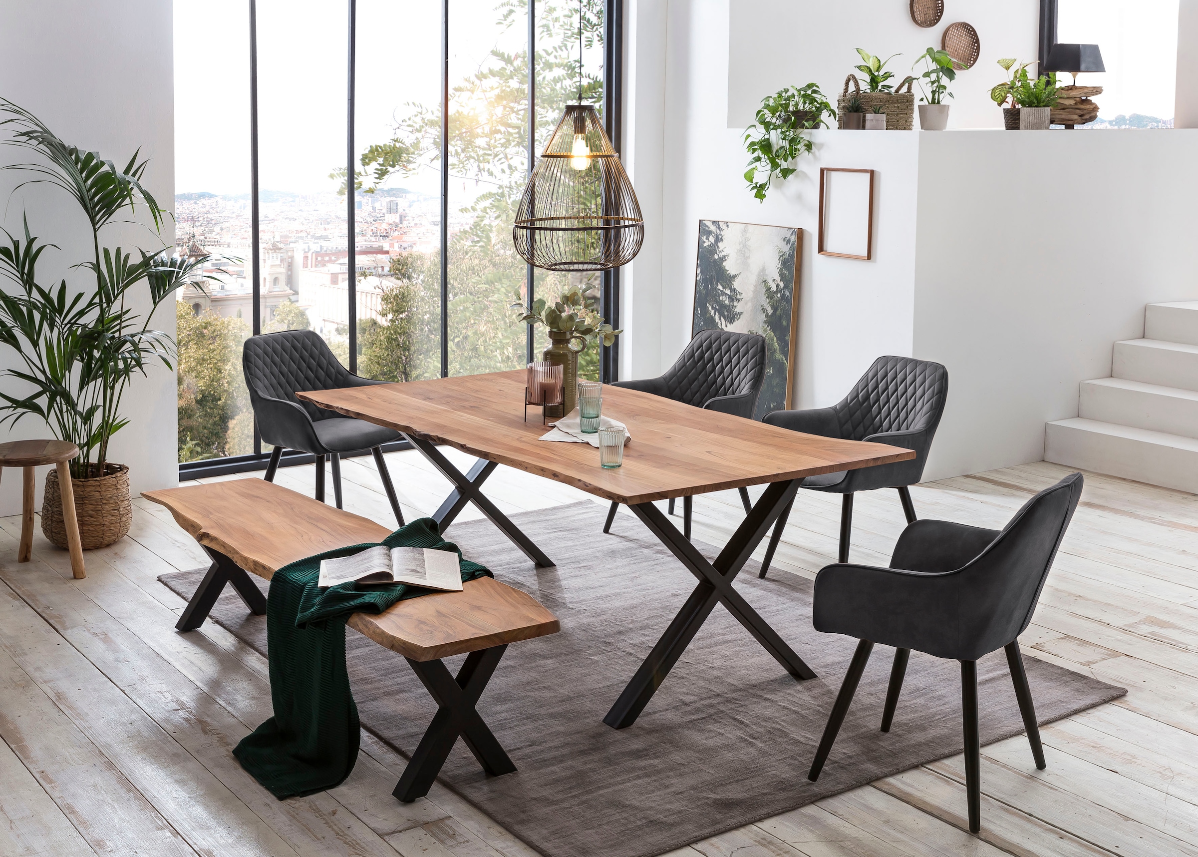 Home affaire Esstisch »Soho« mit echter Baumkante
