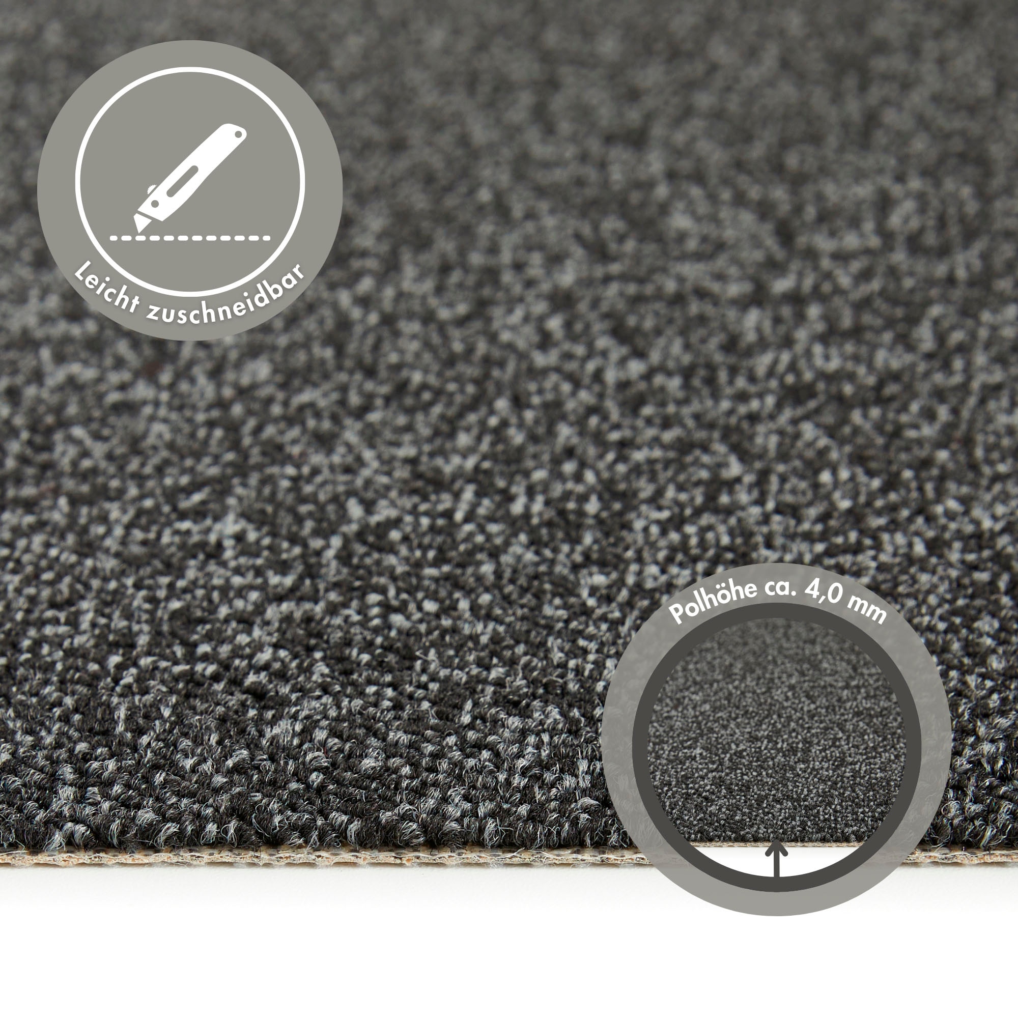 Andiamo Teppichboden »Matz, Schlinge, Made in Belgium«, rechteckig, 6 mm Höhe, meliert, Breite 400 cm oder 500 cm, strapazierfähig & pflegeleicht