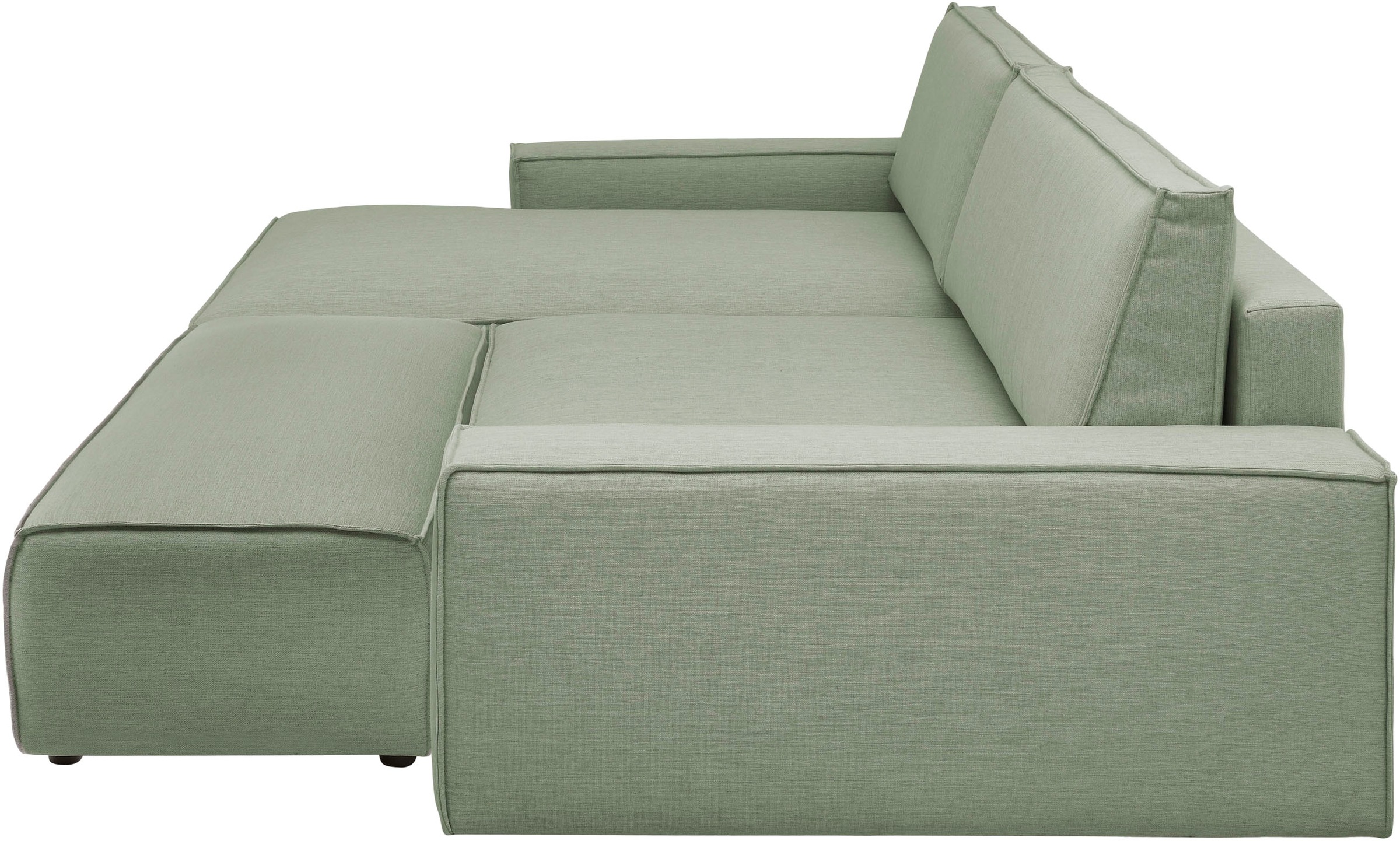 Home affaire Polsterecke »NEU: SHERWOOD XXL tief, L-Form mit Schlaffunktion, Big-Sofa mit Hocker«, (Set, 2 St.), stellbar zum Schlafsofa (Krokodilverbinder), Cord, Leinenoptik