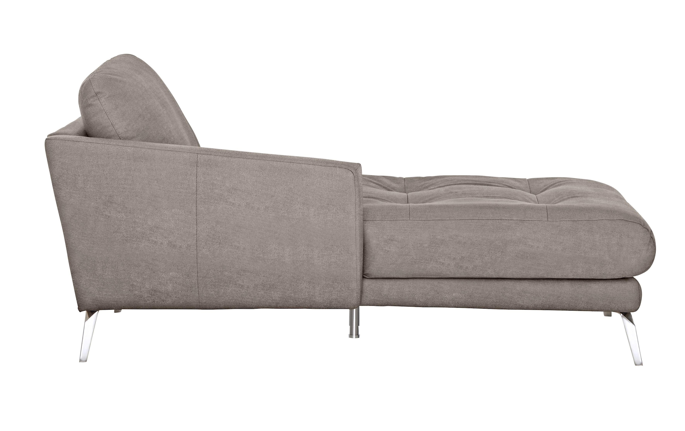 W.SCHILLIG Chaiselongue »softy«, mit dekorativer Heftung im Sitz, Füße Chrom glänzend