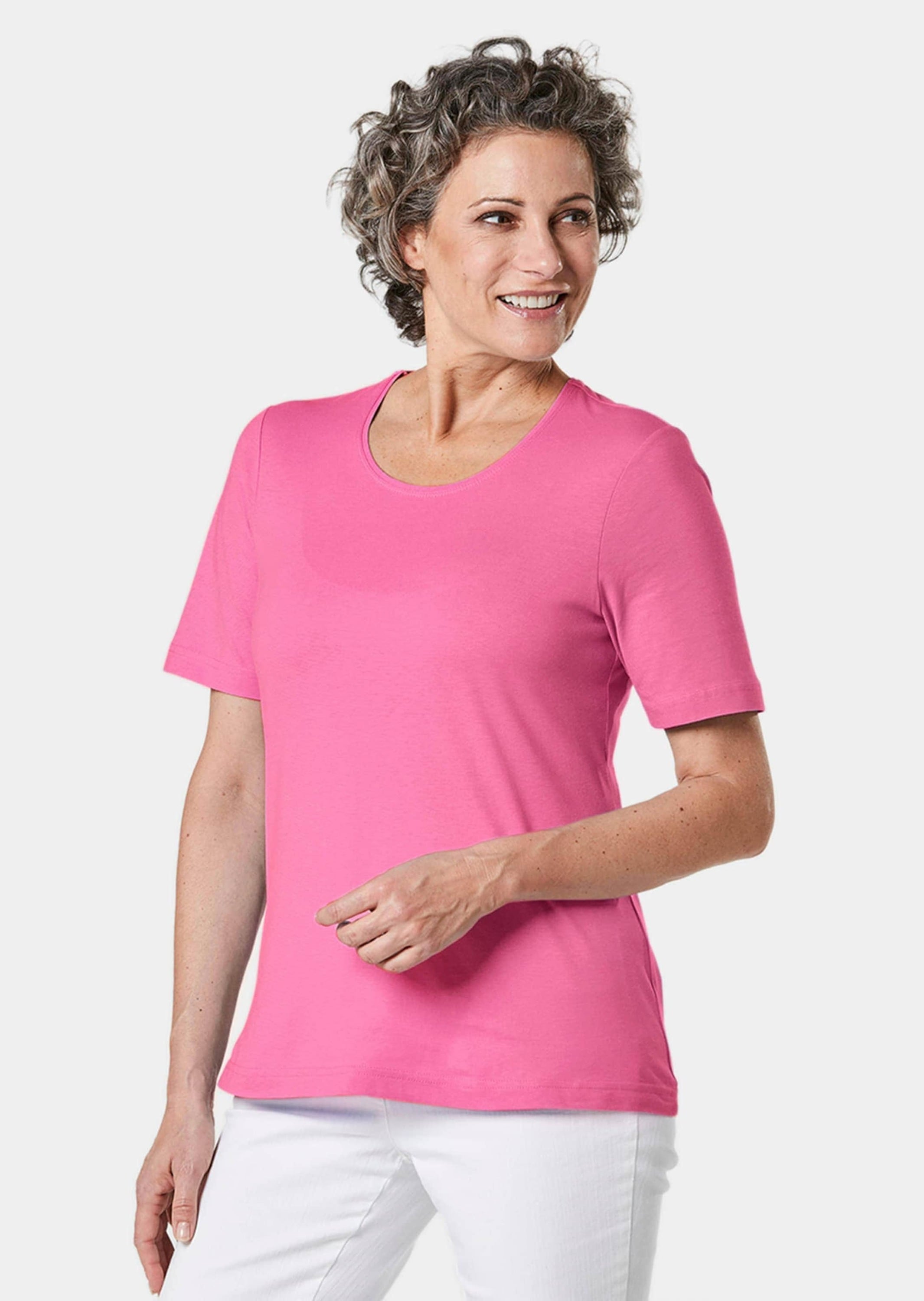 GOLDNER Langarm-Poloshirt »Basic T-Shirt aus reiner Baumwolle«