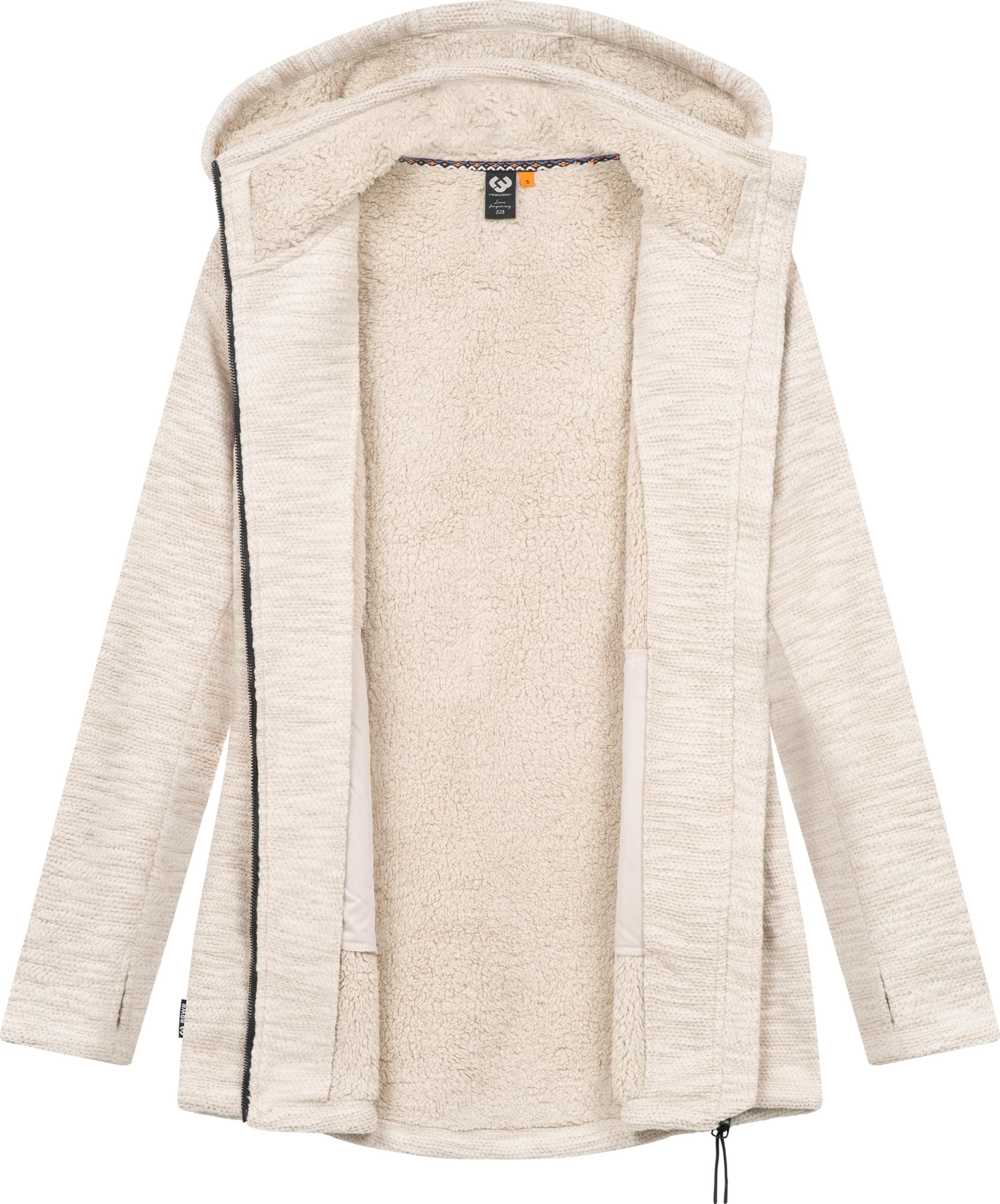 Ragwear Kapuzensweatjacke »Longstrickjacke Leysha Melange«