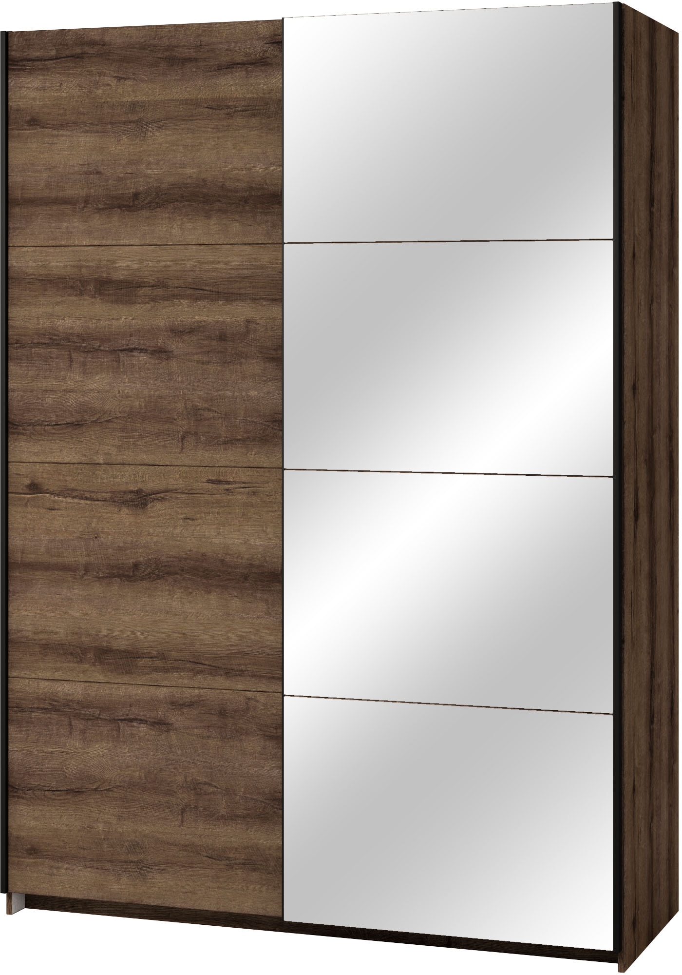 Helvetia Schwebetürenschrank Beta, mit Spiegelelement, inkl. 1 Kleiderstange und 5 Einlegeböden