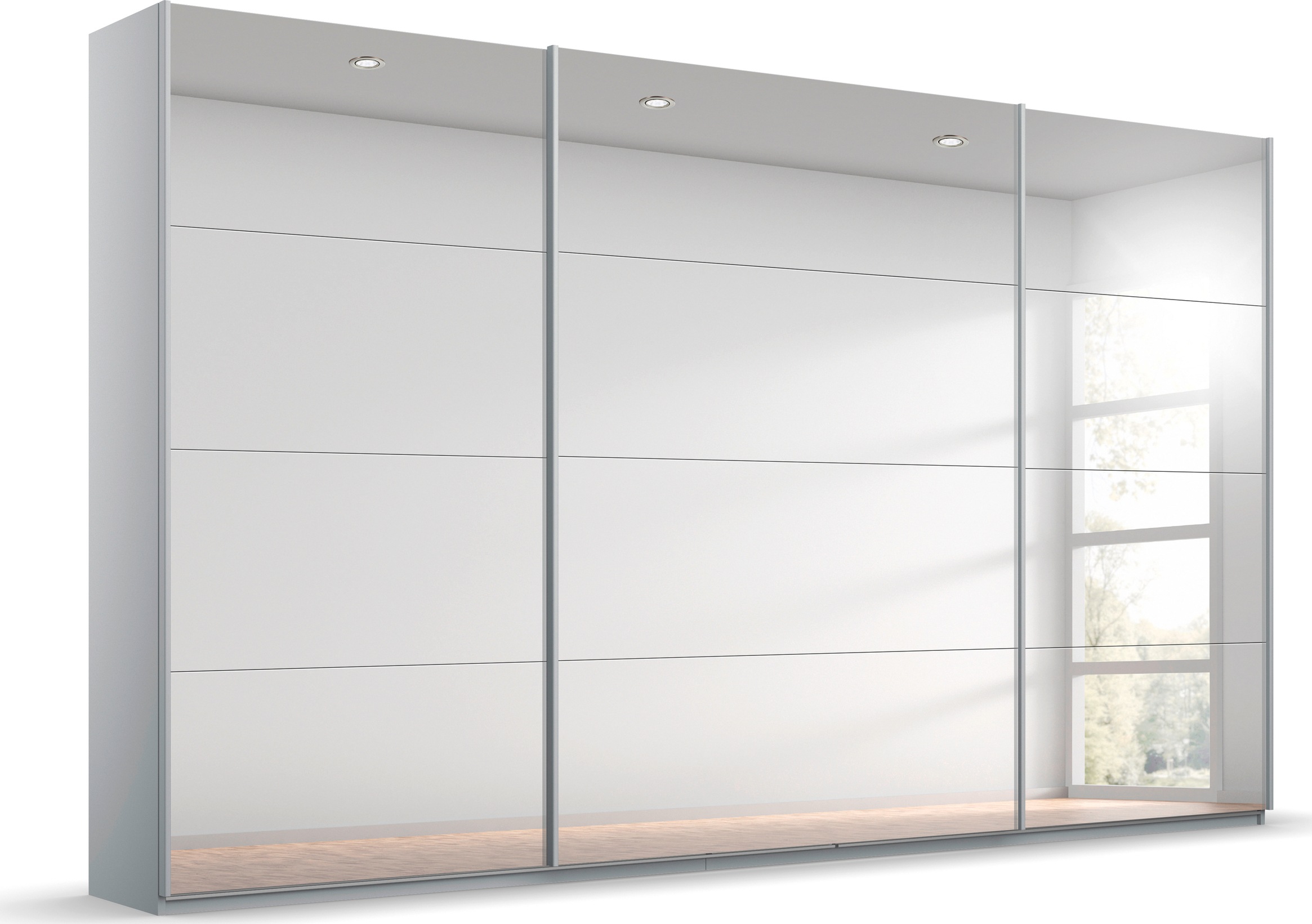 rauch Schwebetürenschrank »Kleiderschrank Schrank Garderobe ORACLE mit Spiegelfront«, inkl. Schubladen-Einsatz und extra Einlegeböden MADE IN GERMANY