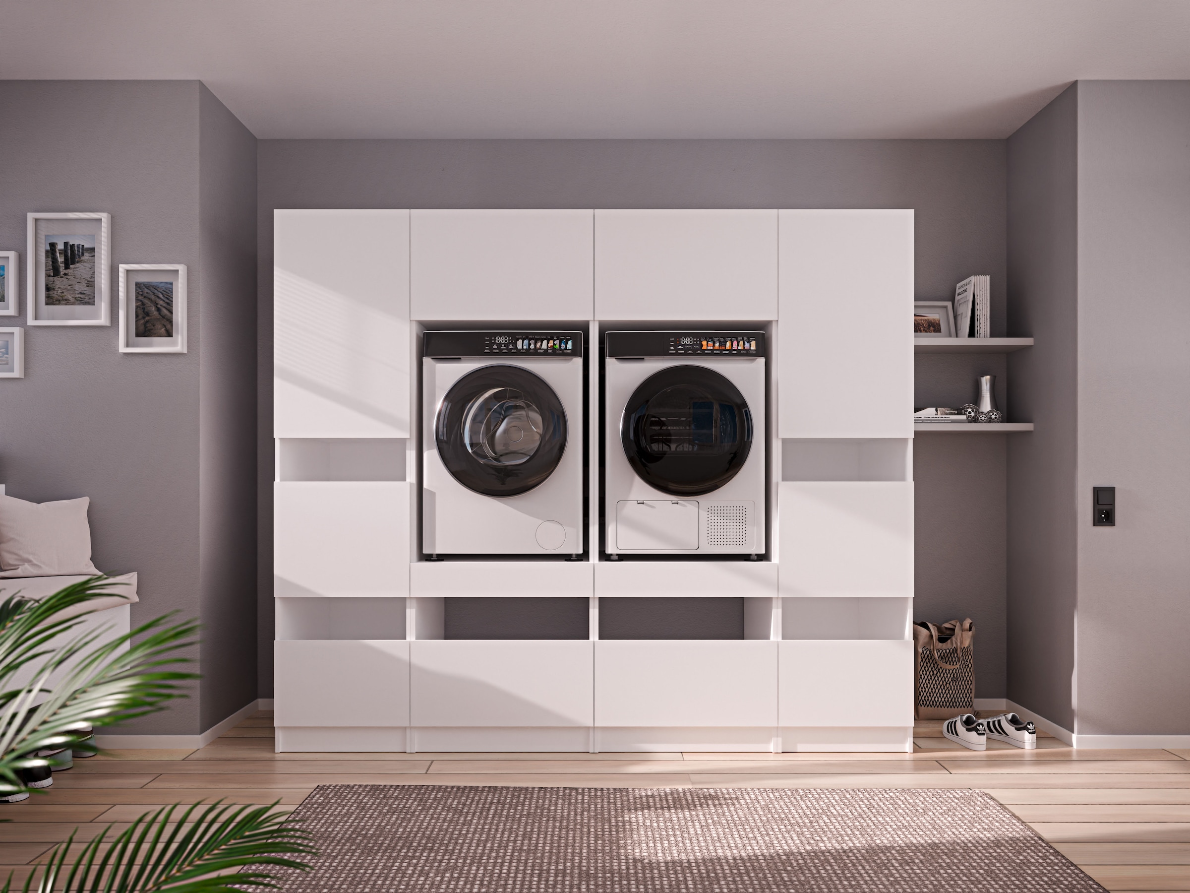 BASIC by Balculina Mehrzweckschrank-Set »Washhome B/T/H 236x68x200 cm« 4 Stk. tlg.