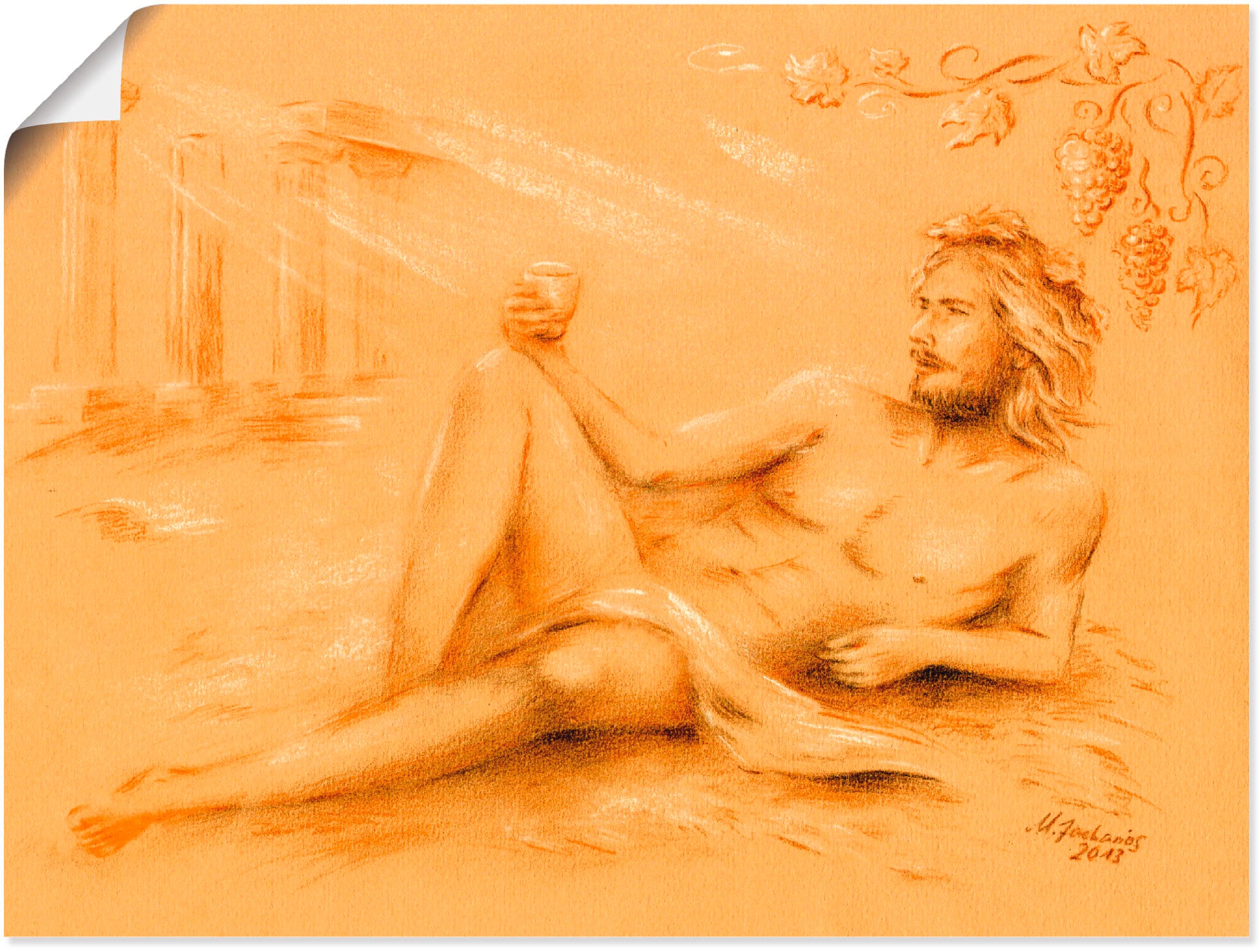 Artland Wandbild »Dionysos Gott des Weines«, klassische Fantasie, (1 St.), als Alubild, Leinwandbild, Wandaufkleber oder Poster in versch. Größen