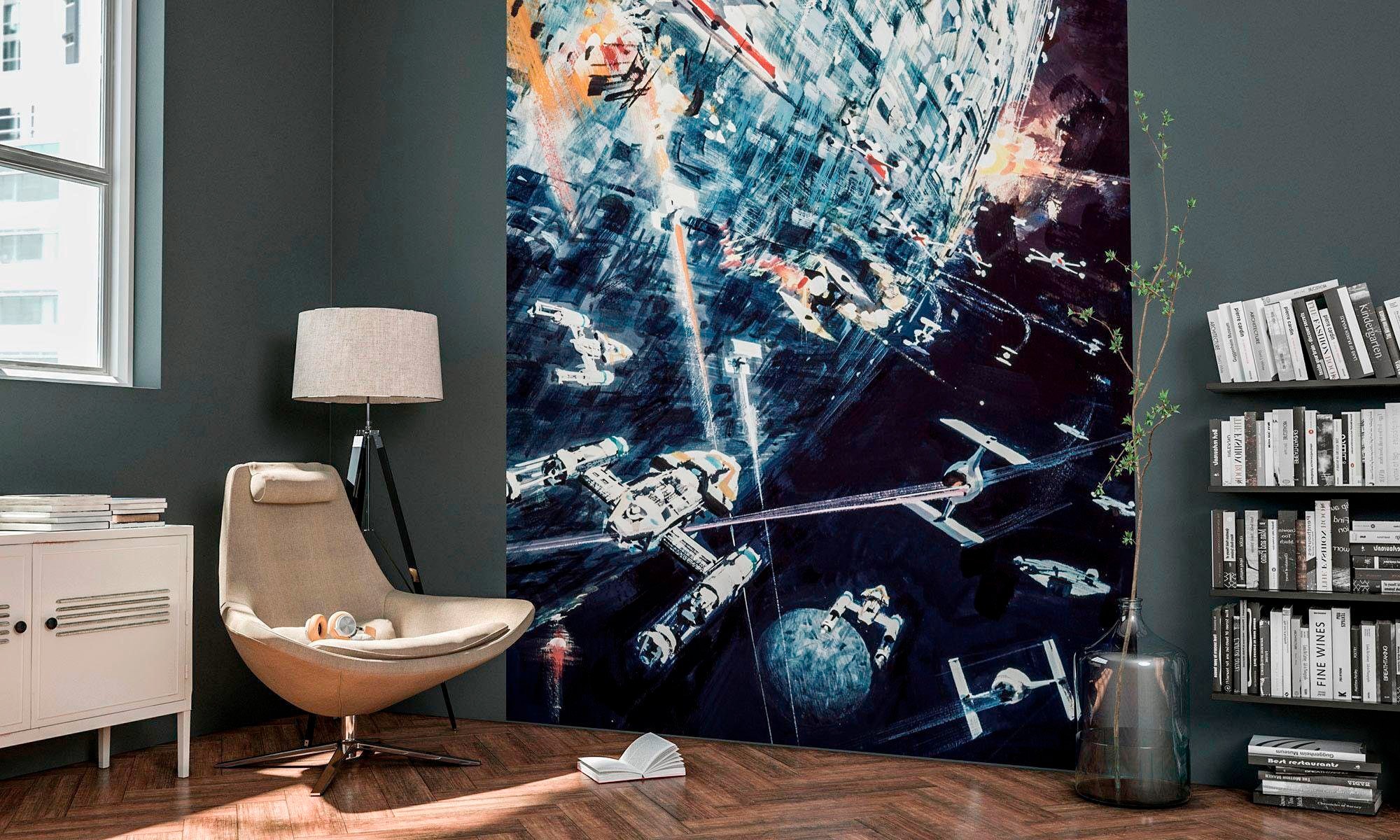 Komar Vliestapete »Digitaldruck Vlies - Star Wars Classic Dogfight - Größe 200 x 275 cm«, bedruckt, Kinderzimmer