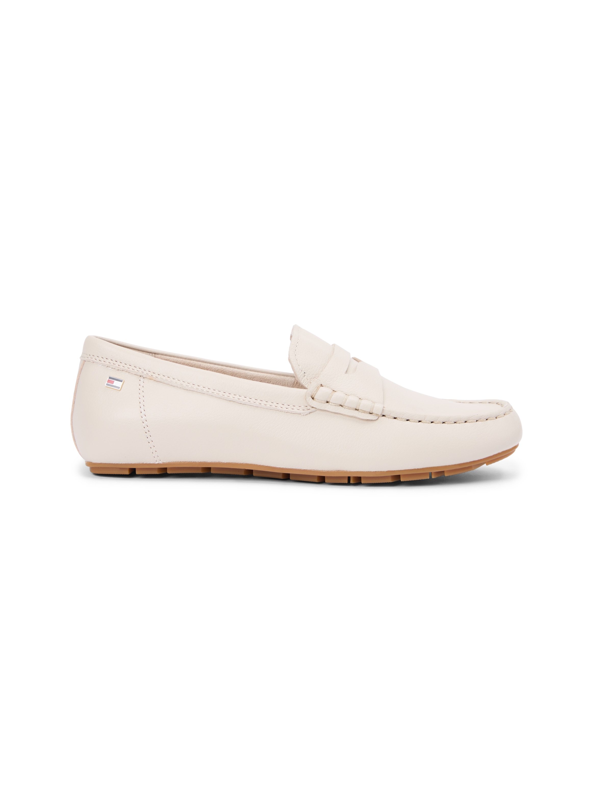 Tommy Hilfiger Slipper »FLAG LEATHER DRIVER LOAFER«  Halbschuh, Schlupfschuh mit modischer Ziersteppung