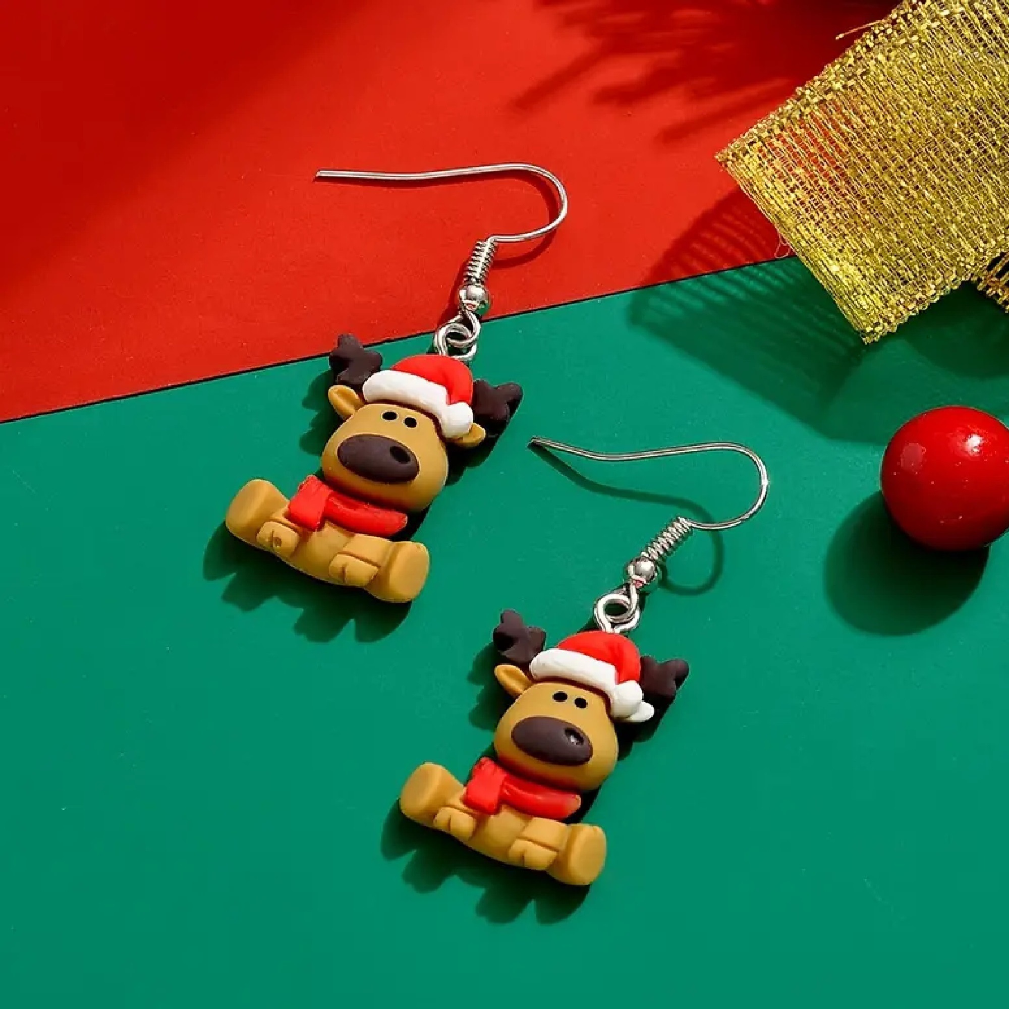 Adelia´s Paar Ohrhänger »Adelia's Weihnachtsschmuck Ohrringe Ohrhänger Renntier aus Acryl« Weihnachtsschmuck Ohrhänger Renntier aus Acryl