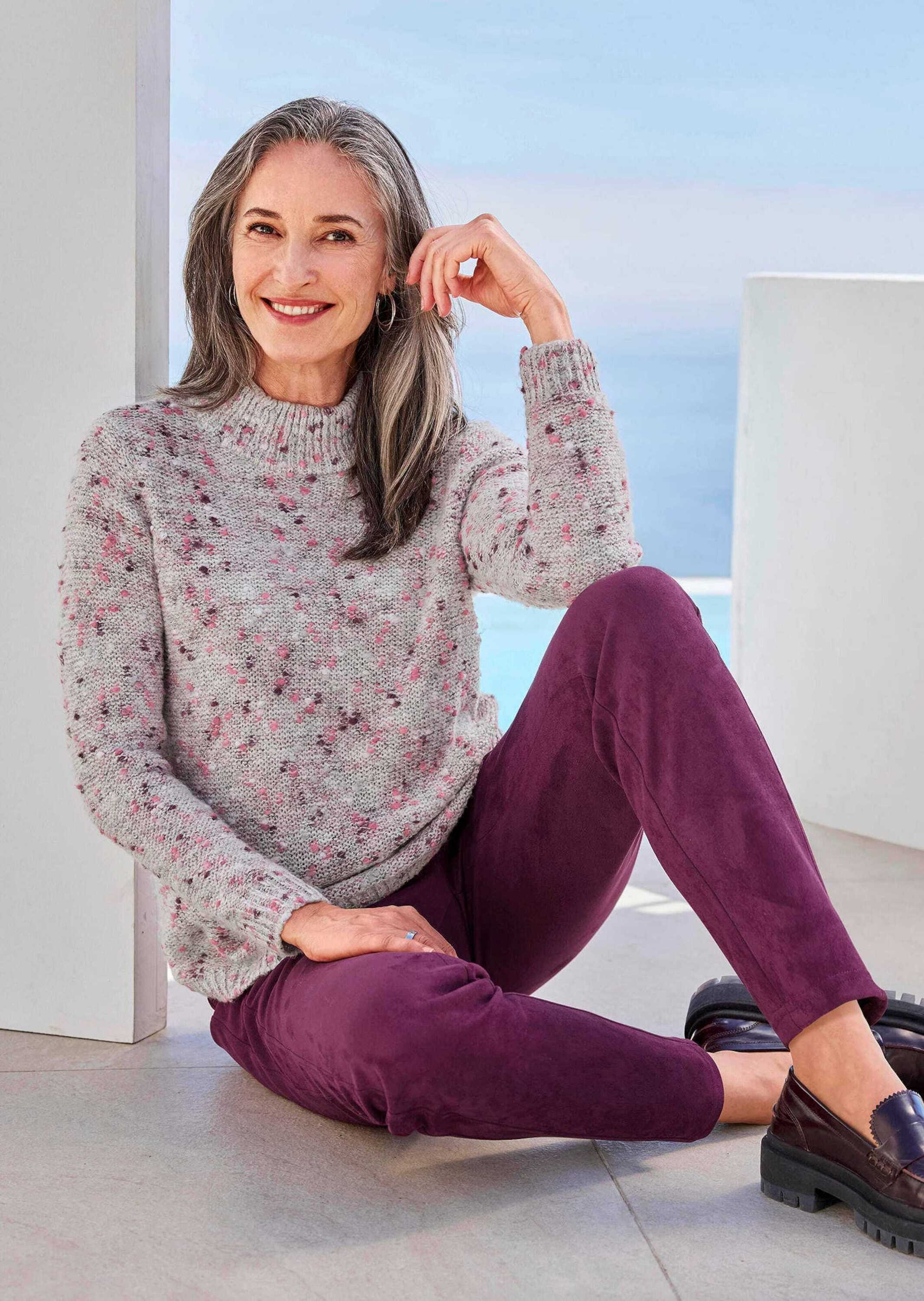 GOLDNER Rundhalspullover »Edler Strickpullover mit Stehkragen« Noppengarn