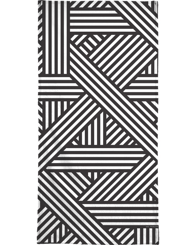 Juniqe Handtuch »B&W Lines«, (1 St.), Weiche Frottee-Veloursqualität