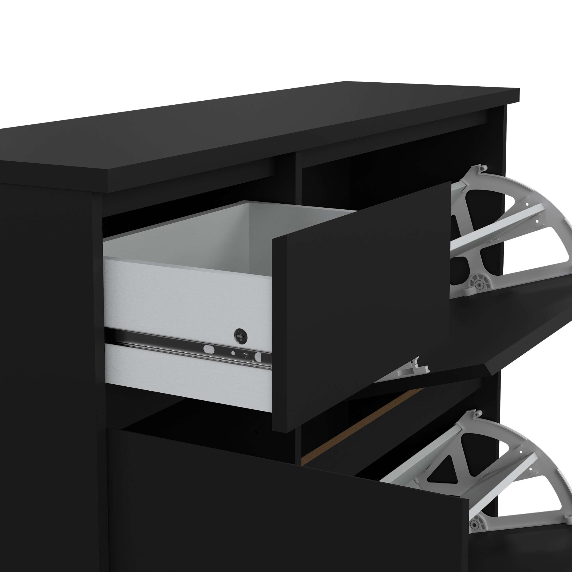 INOSIGN Schuhschrank »Naia Schuhaufbewahrung, Schuhkommode, Schuhregal, Modernes Design«, mit 2 Klappen und 1 Tür und 1 Schublade, Praktisch, Breite 109 cm