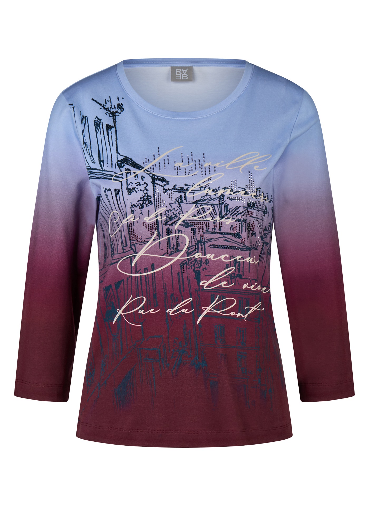 Rabe 3/4-Arm-Shirt mit Farbverlauf und Prints