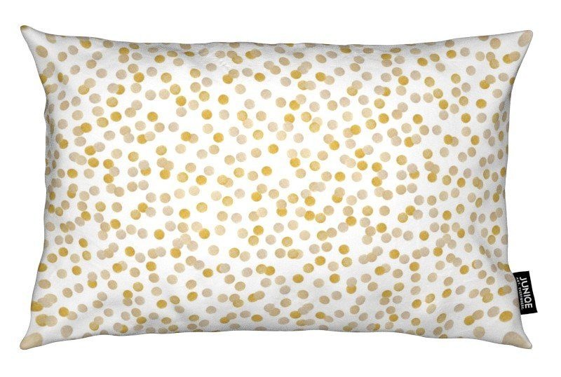 Juniqe Dekokissen »Gold Confetti«, Weiches, allergikerfreundliches Material