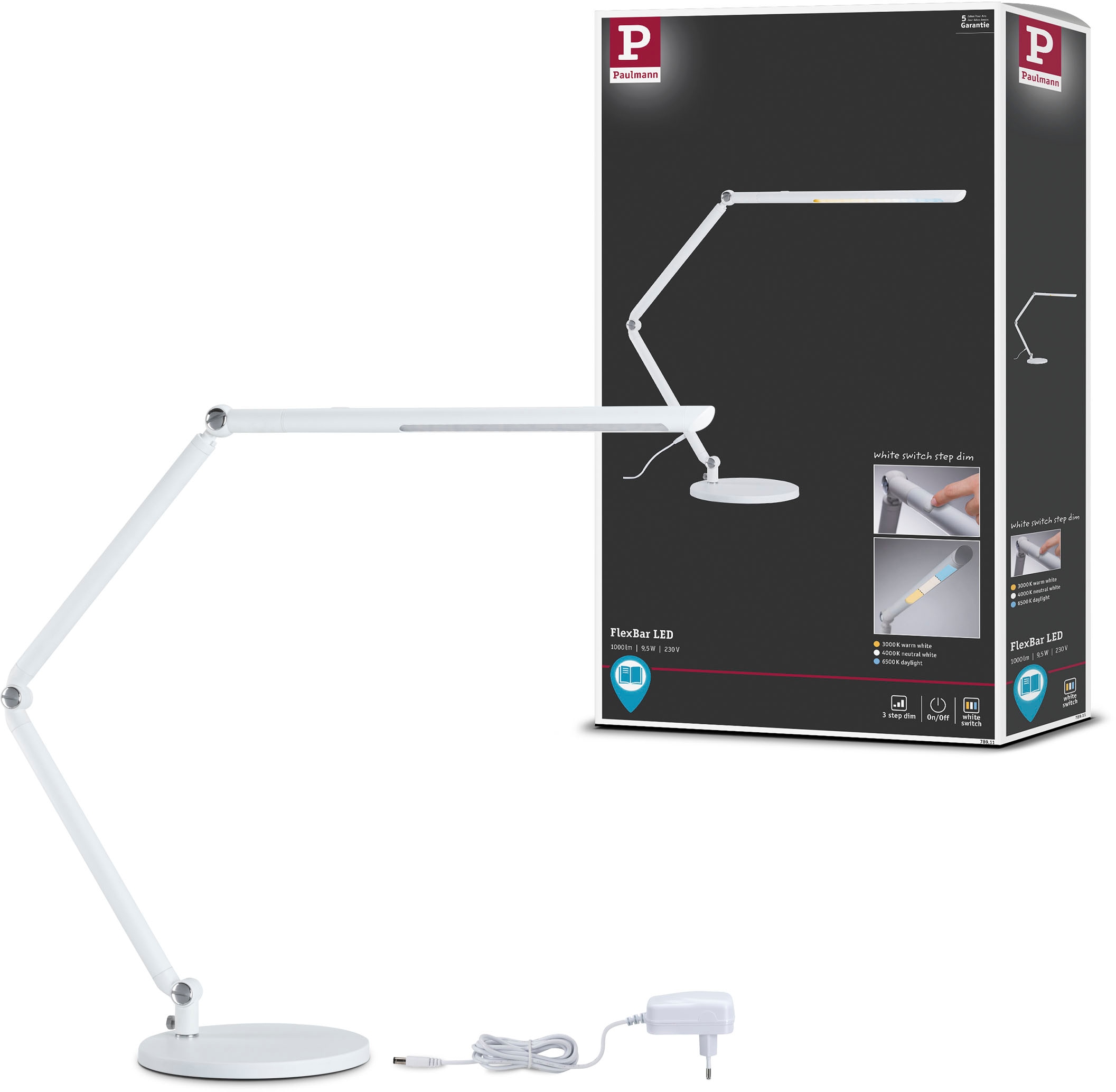 Paulmann LED Schreibtischlampe »FlexBar«, LED Modul fest integriert, dimmbar