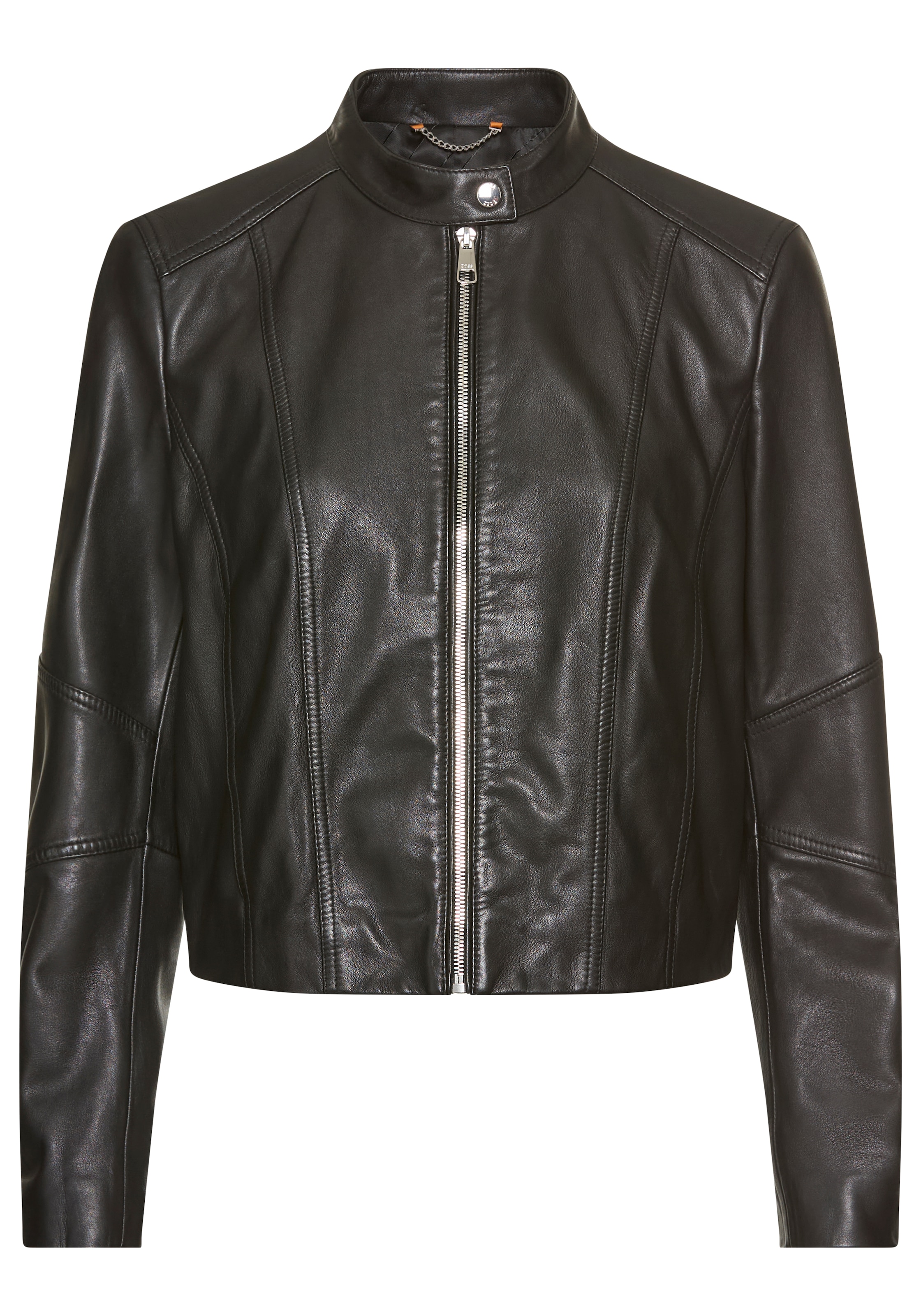 BOSS ORANGE Lederjacke »Saleste Premium Damenmode« aus fein genarbtem Leder