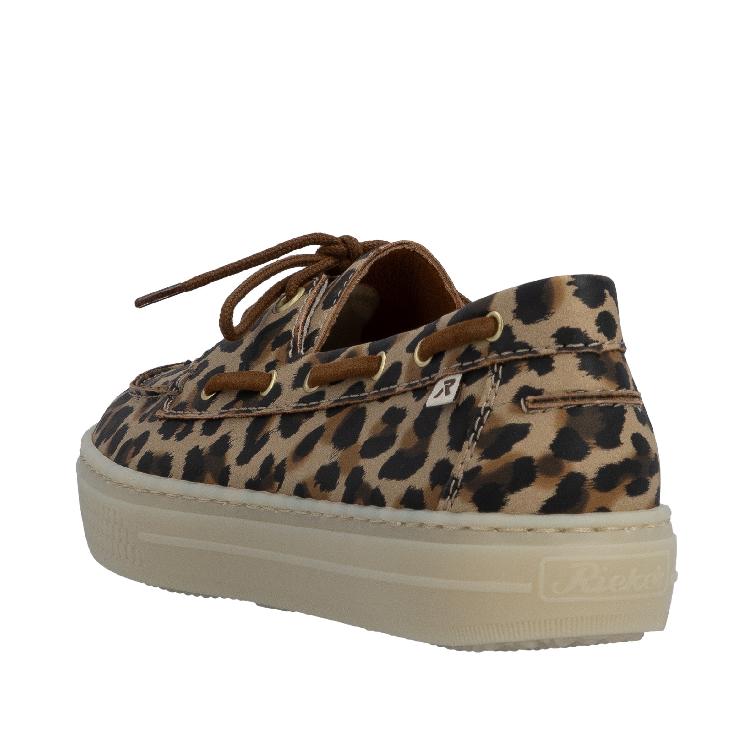 Rieker Bootsschuh  Schnürer, Mokassin, Halbschuh im Leo-Look