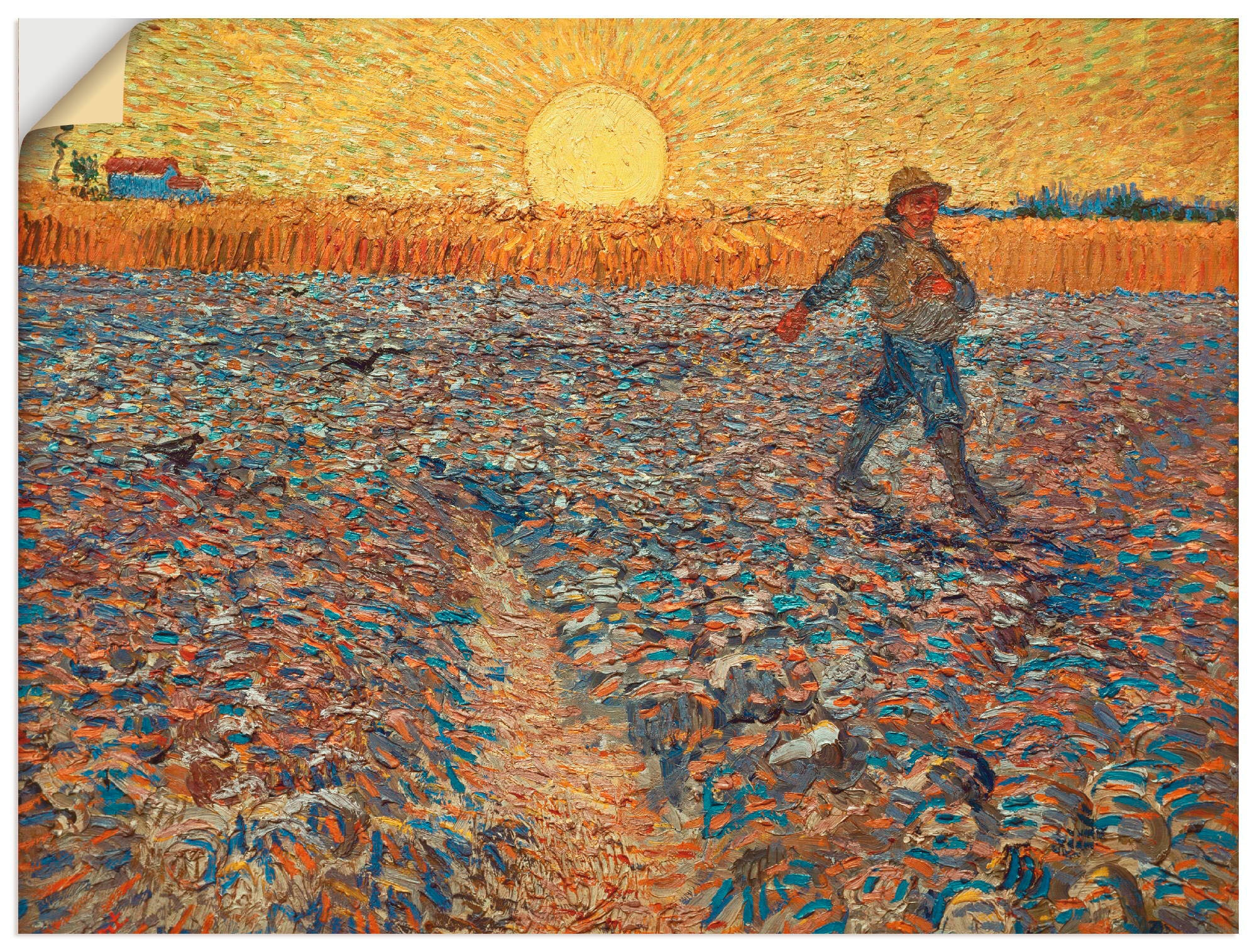 Artland Wandbild »Sämann bei untergehender Sonne. 1888«, Sonnenaufgang & -untergang, (1 St.), in vielen Größen & Produktarten -Leinwandbild, Poster, Wandaufkleber / Wandtattoo auch für Badezimmer geeignet