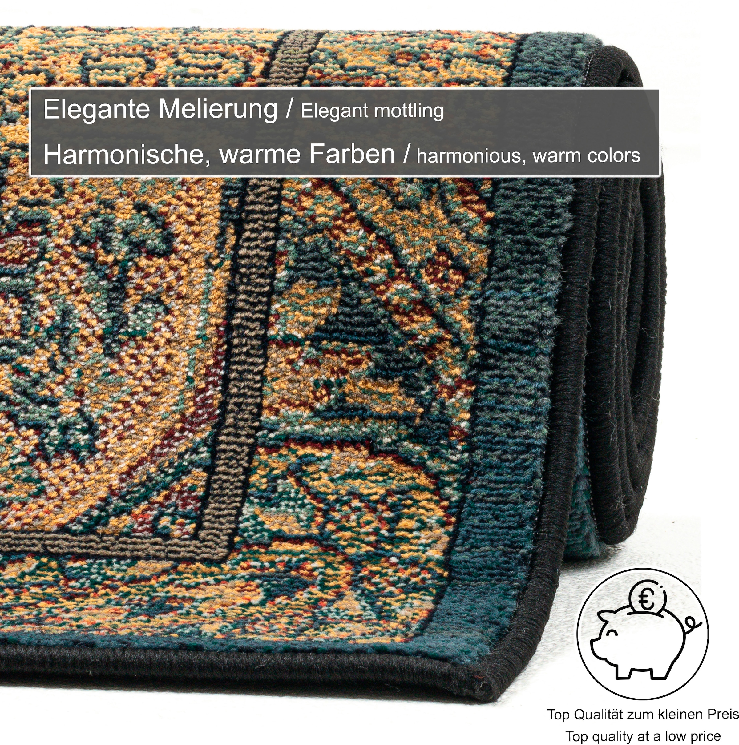 THEKO Teppich »Gabiro 739«, rechteckig, 10 mm Höhe, Kurzflor, Ornamente, ideal im Wohnzimmer & Schlafzimmer