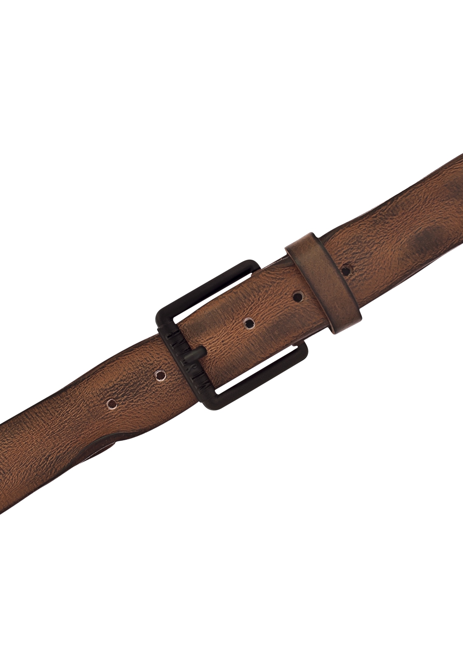 MUSTANG Ledergürtel, gefinishtes Vollleder in Used-Optik, geschwärzte Schnalle, 4 cm