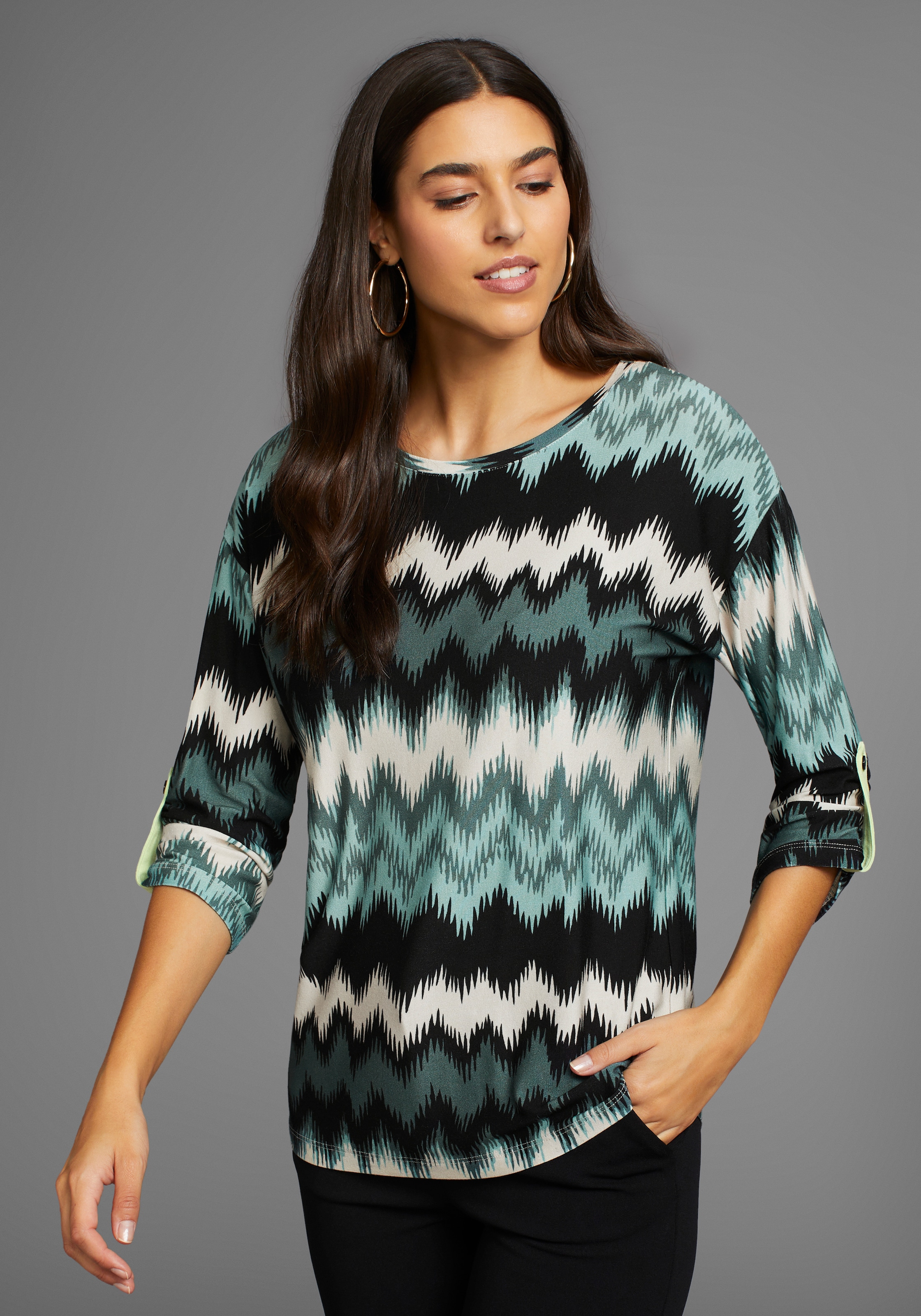 Laura Scott 3/4-Arm-Shirt, mit Allover-Print