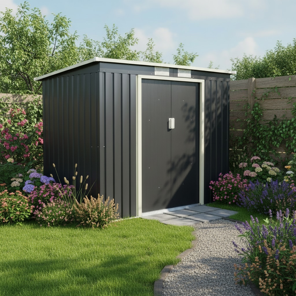 KONIFERA Gerätehaus »"Max" aus langlebigem Metall« inklusive Fundamentrahmen