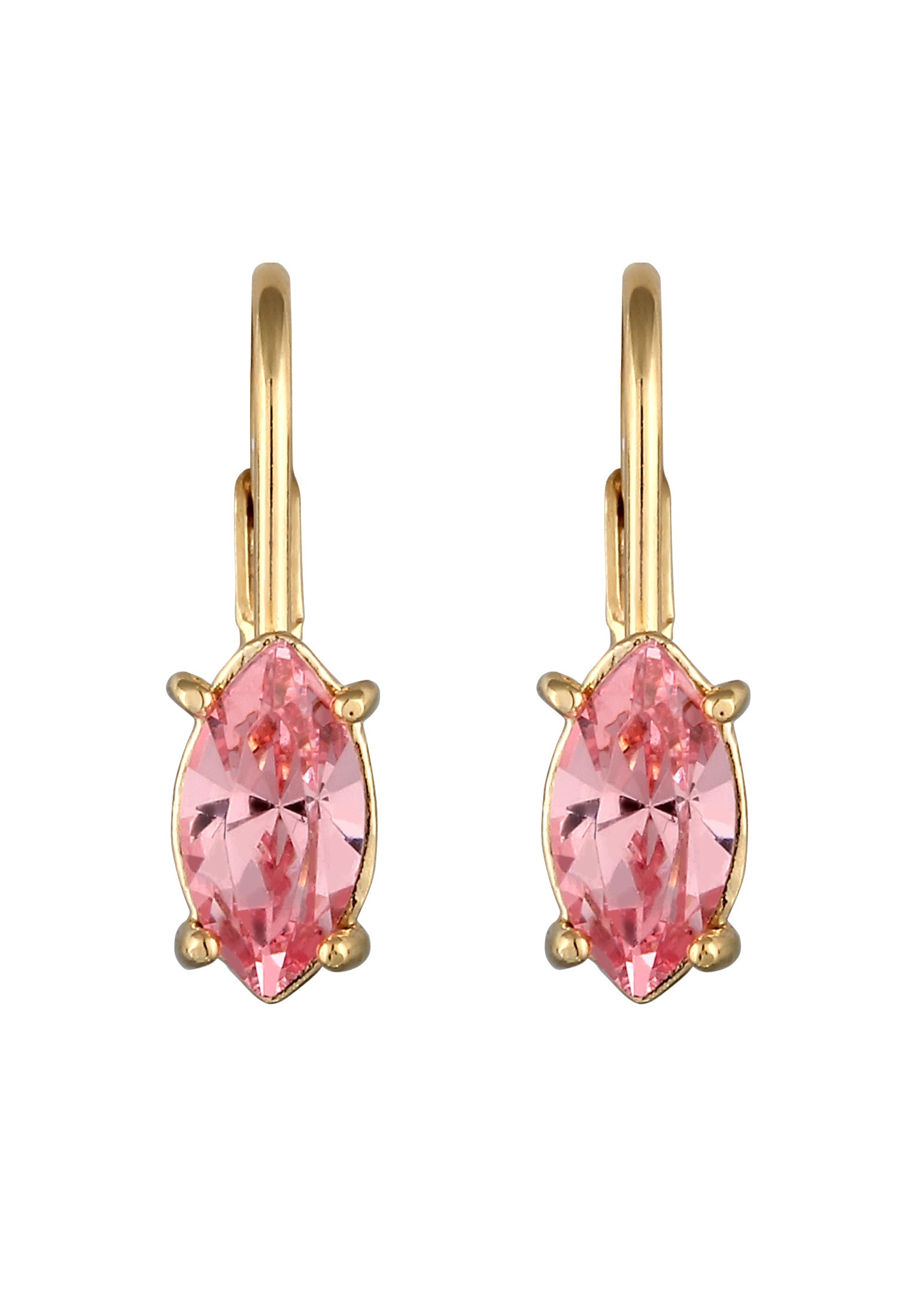 Elli Paar Ohrhänger »Ohrringe Ohrhänger Marquise Glas Kirstalle Rose 925 Sterling Silber«