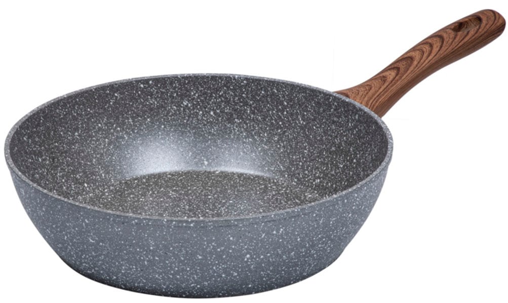 RESTO Kitchenware Bratpfanne »Aquila, tiefe Schmorpfanne langlebig und spülmaschinenfest« Aluminium 1 Stk. tlg. mit ergonomischem weichem Griff in Holzoptik