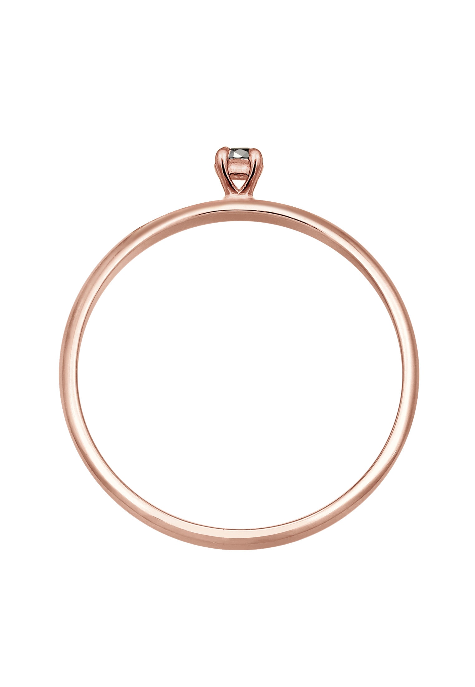 Elli DIAMONDS Diamantring »Ring Solitär Schwarzer Diamant (0.015 ct) 750 Roségold«